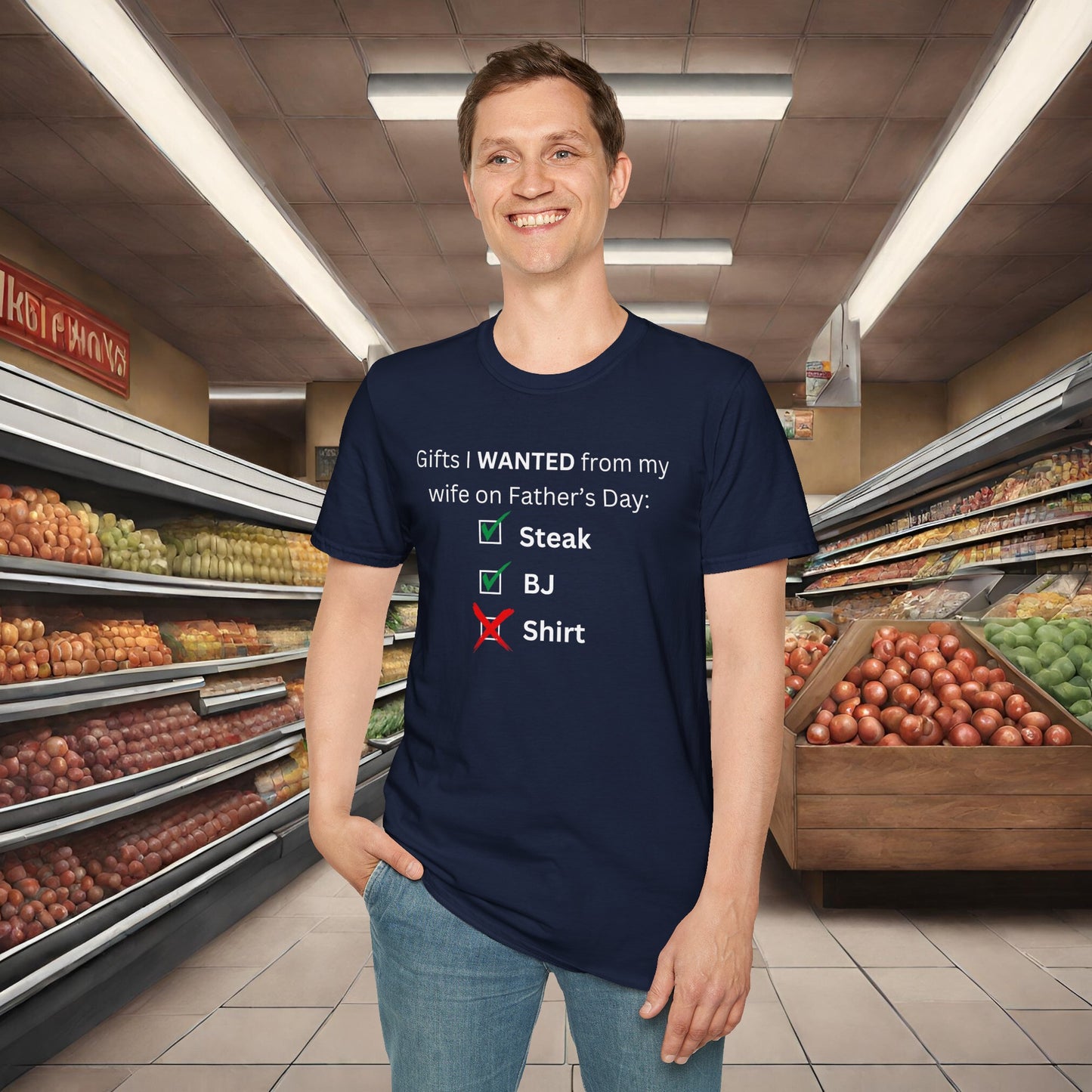 Humorous Father's Day Gift- Unisex Softstyle T-Shirt- Dark Colors