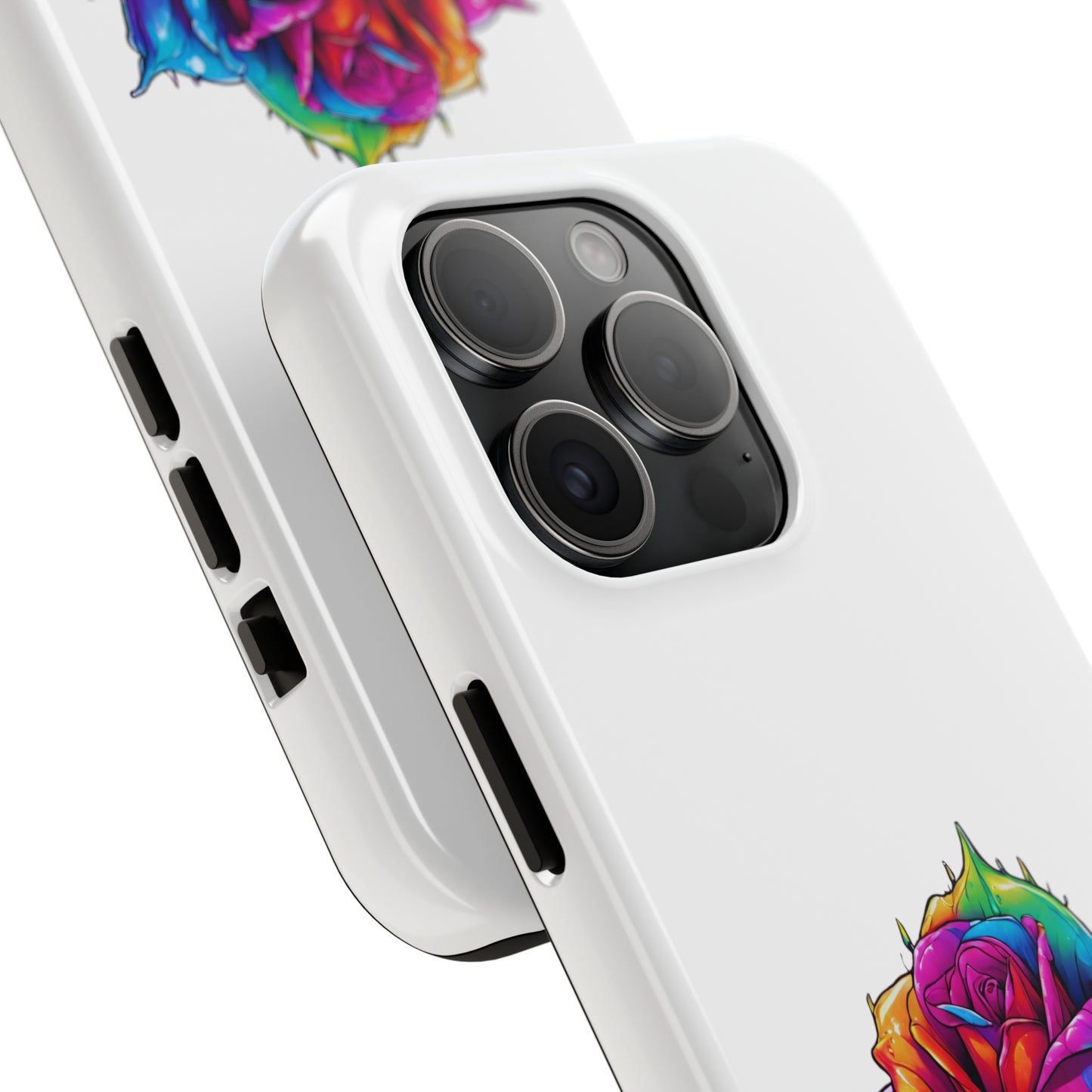 Rose Bleeding Colors On White Tough Phone Cases