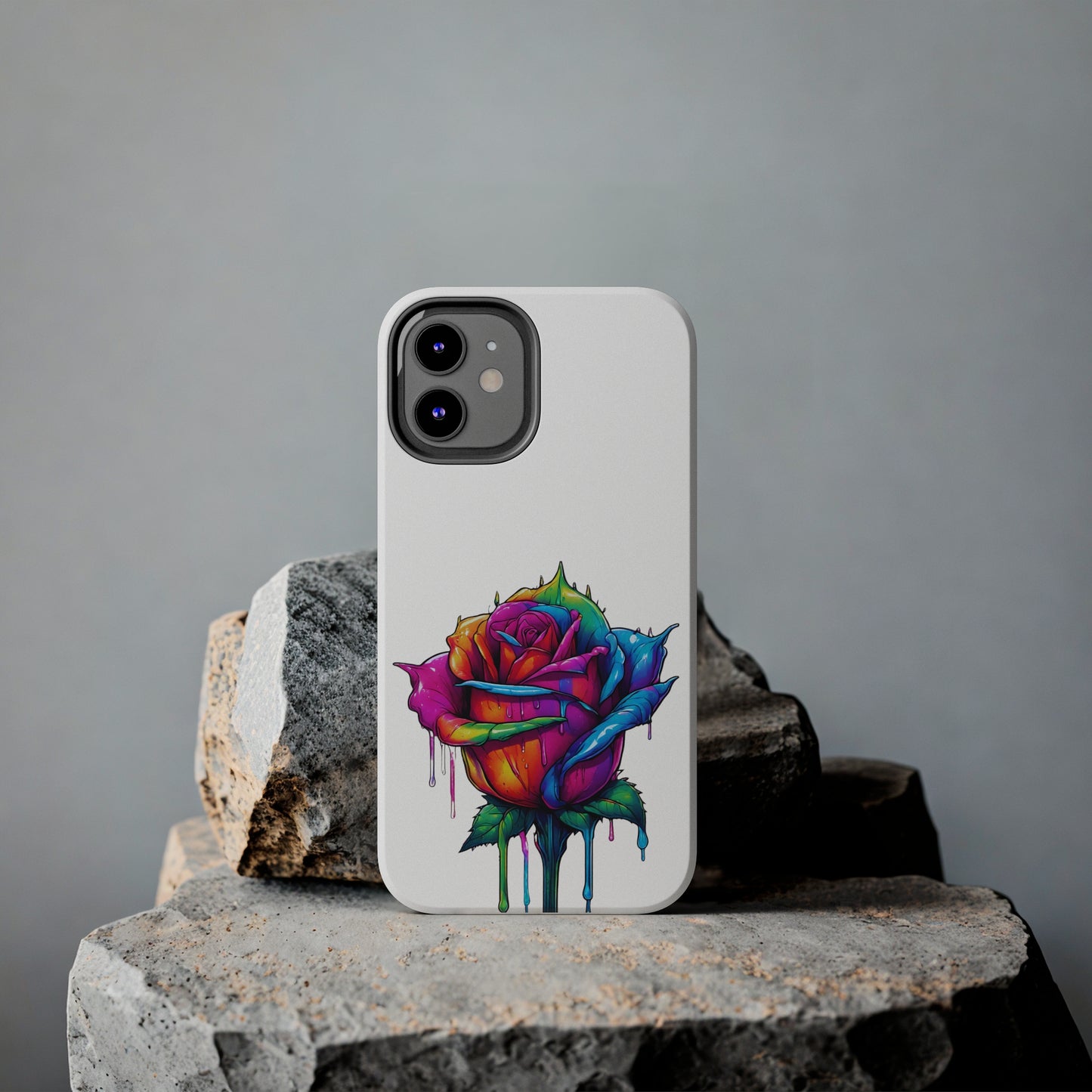 Rose Bleeding Colors On White Tough Phone Cases