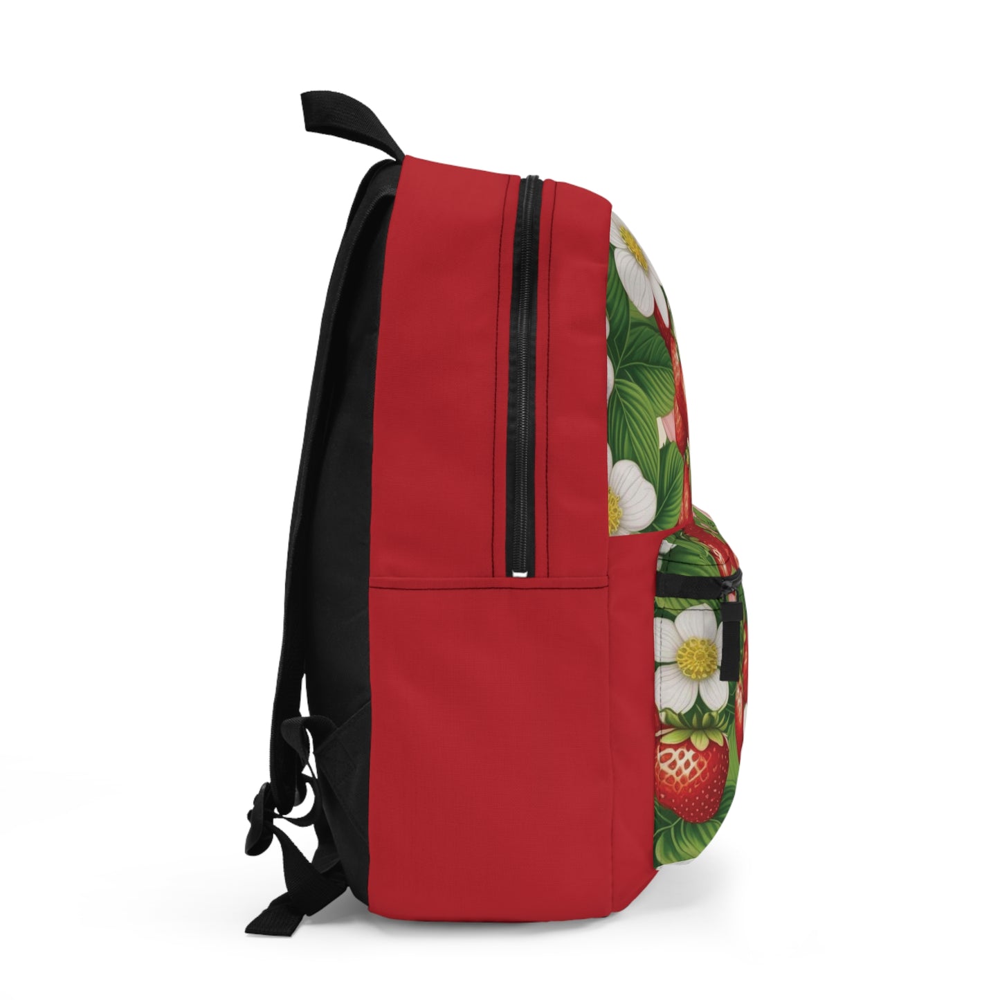 Dark Red Backpack with Strawberry Dreams Design