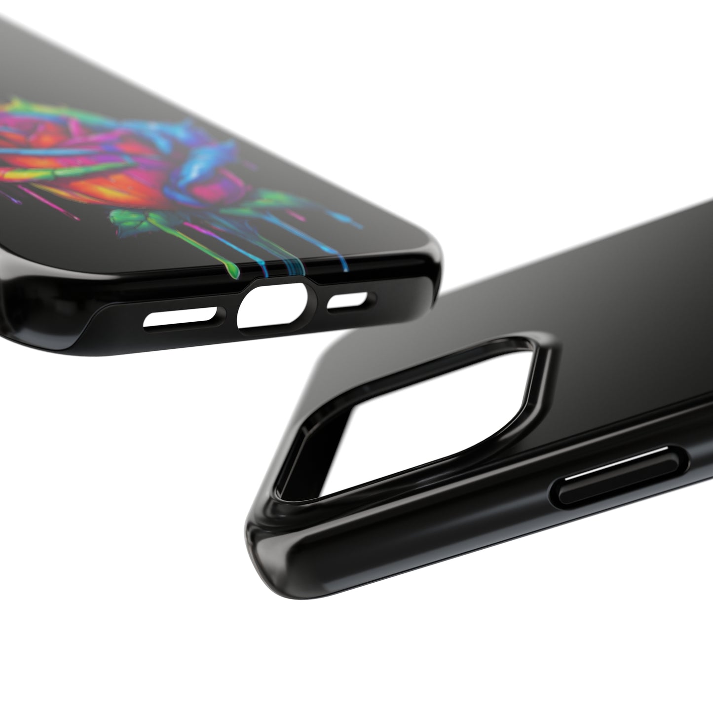Rose Bleeding Colors on Black Tough Phone Cases