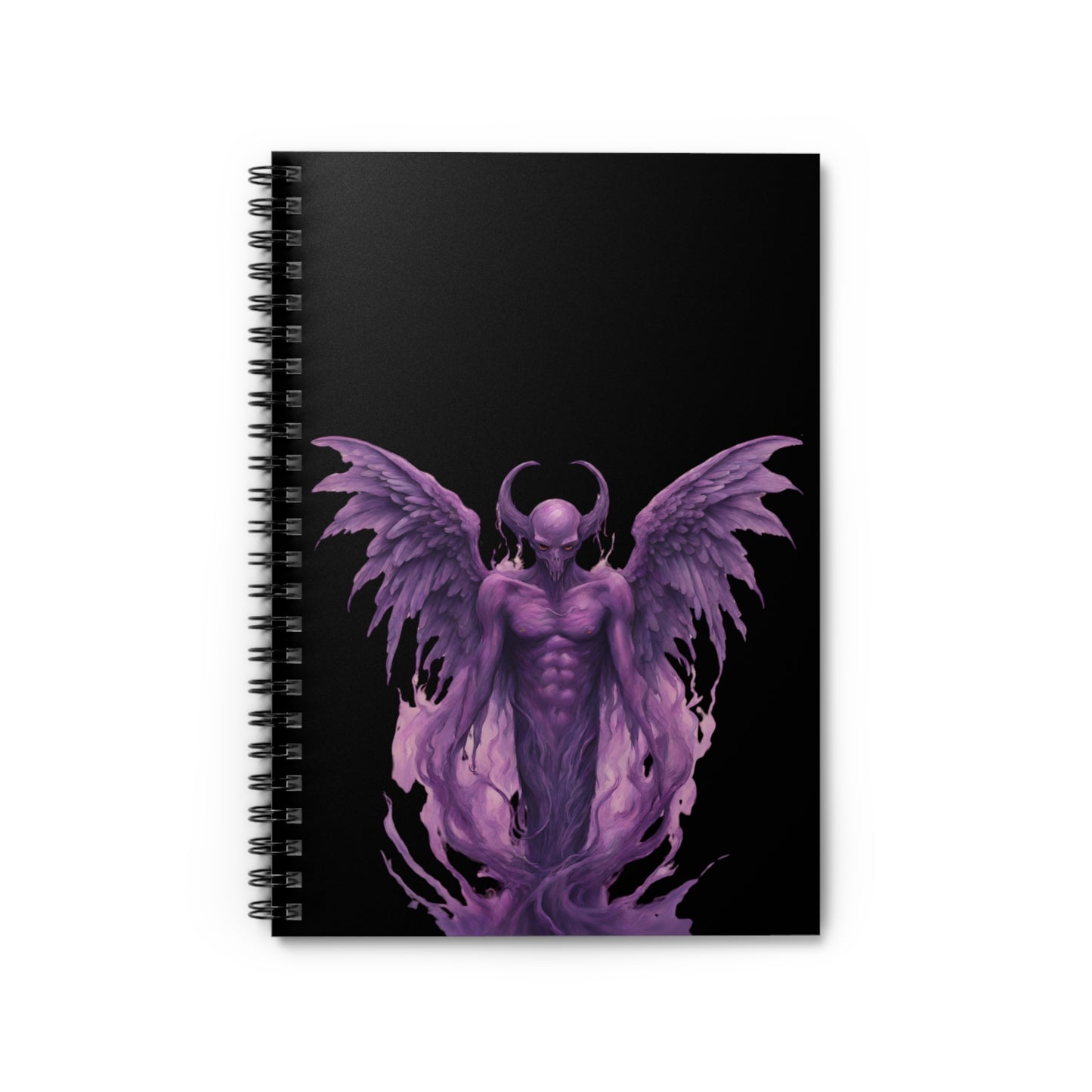 Purple Demon Design Spiral Notebook - Ruled Lines
