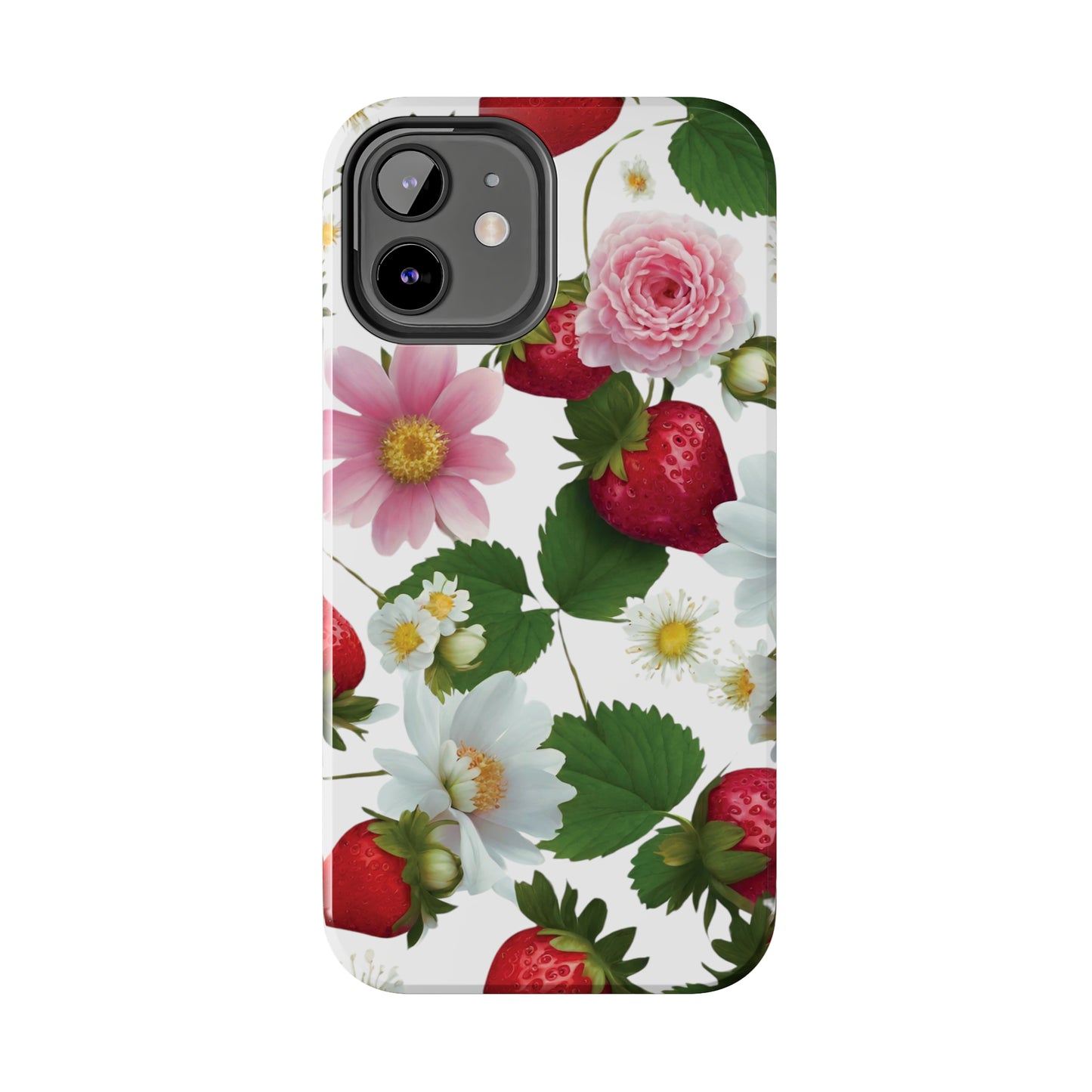 Floral Strawberries Design Tough Phone Cases