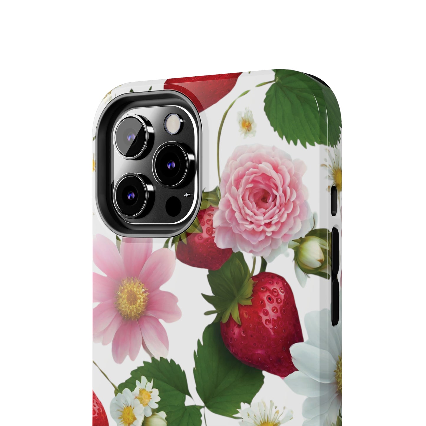 Floral Strawberries Design Tough Phone Cases