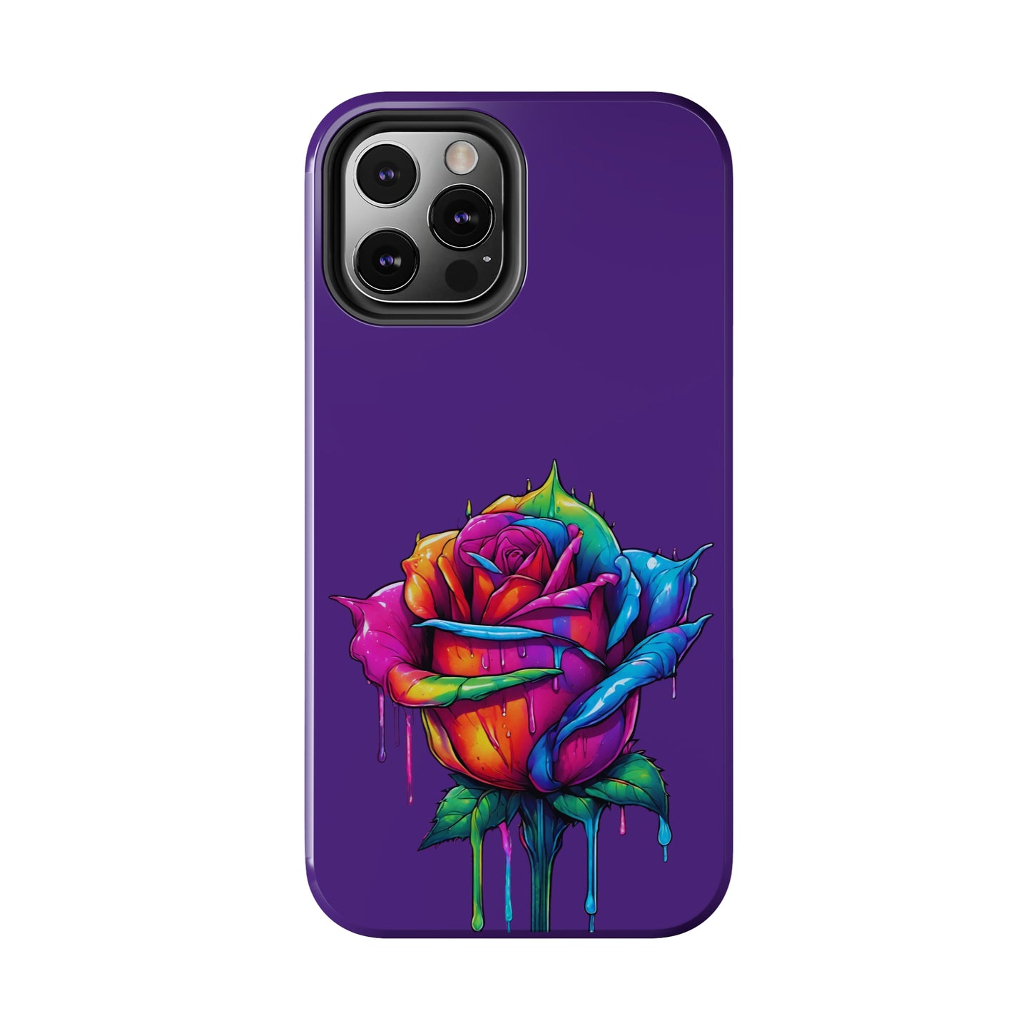Rose Bleeding Colors on Purple Tough Phone Cases