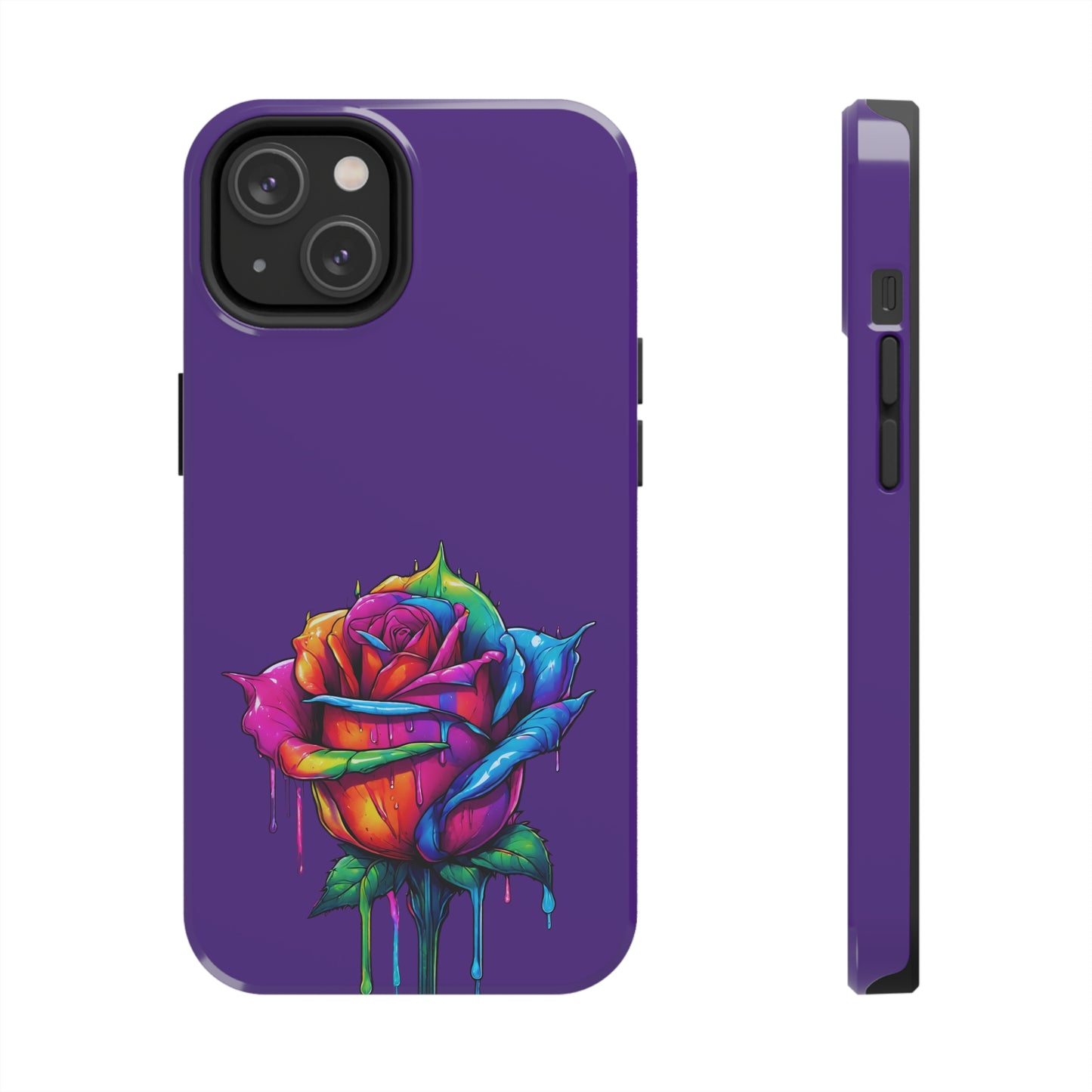 Rose Bleeding Colors on Purple Tough Phone Cases