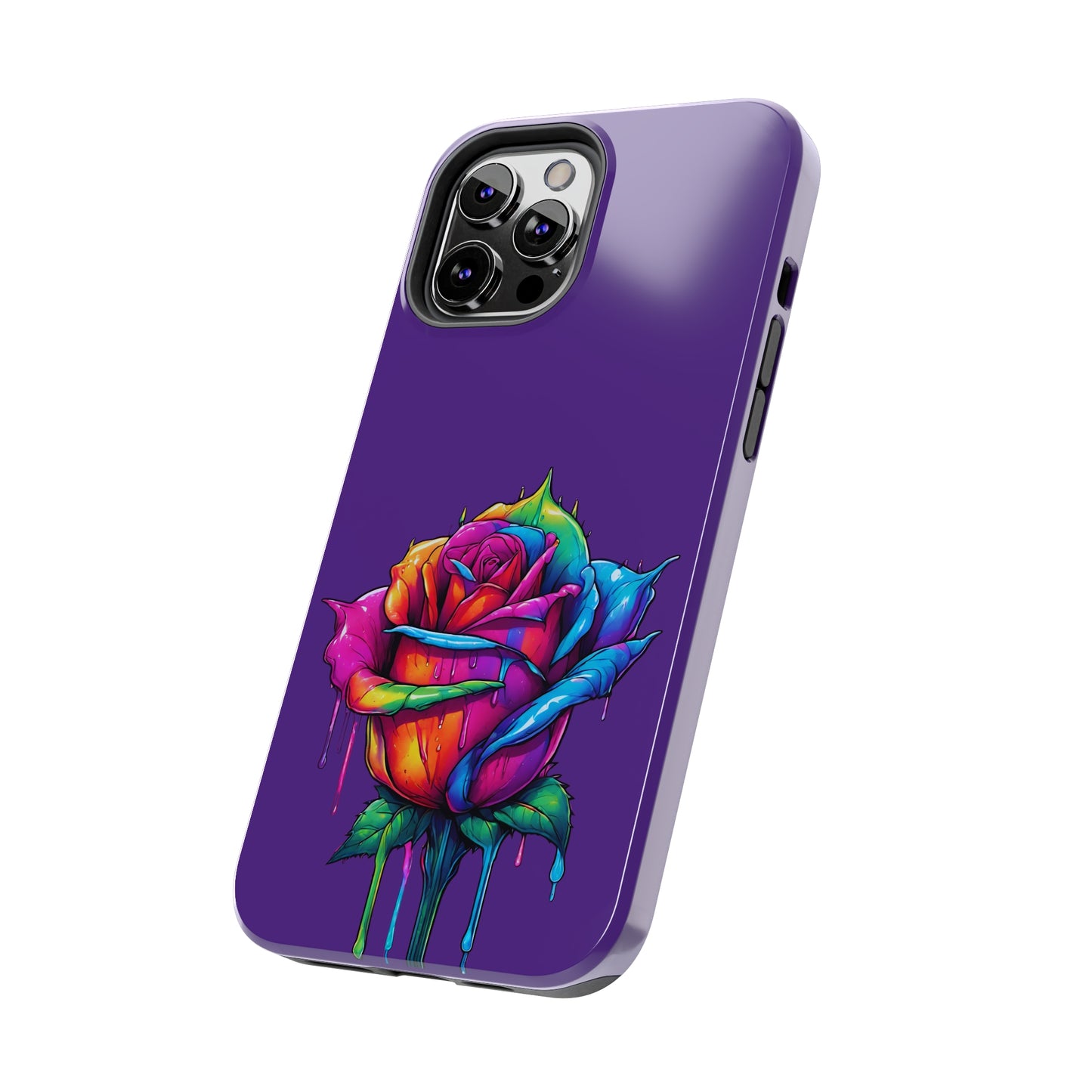Rose Bleeding Colors on Purple Tough Phone Cases