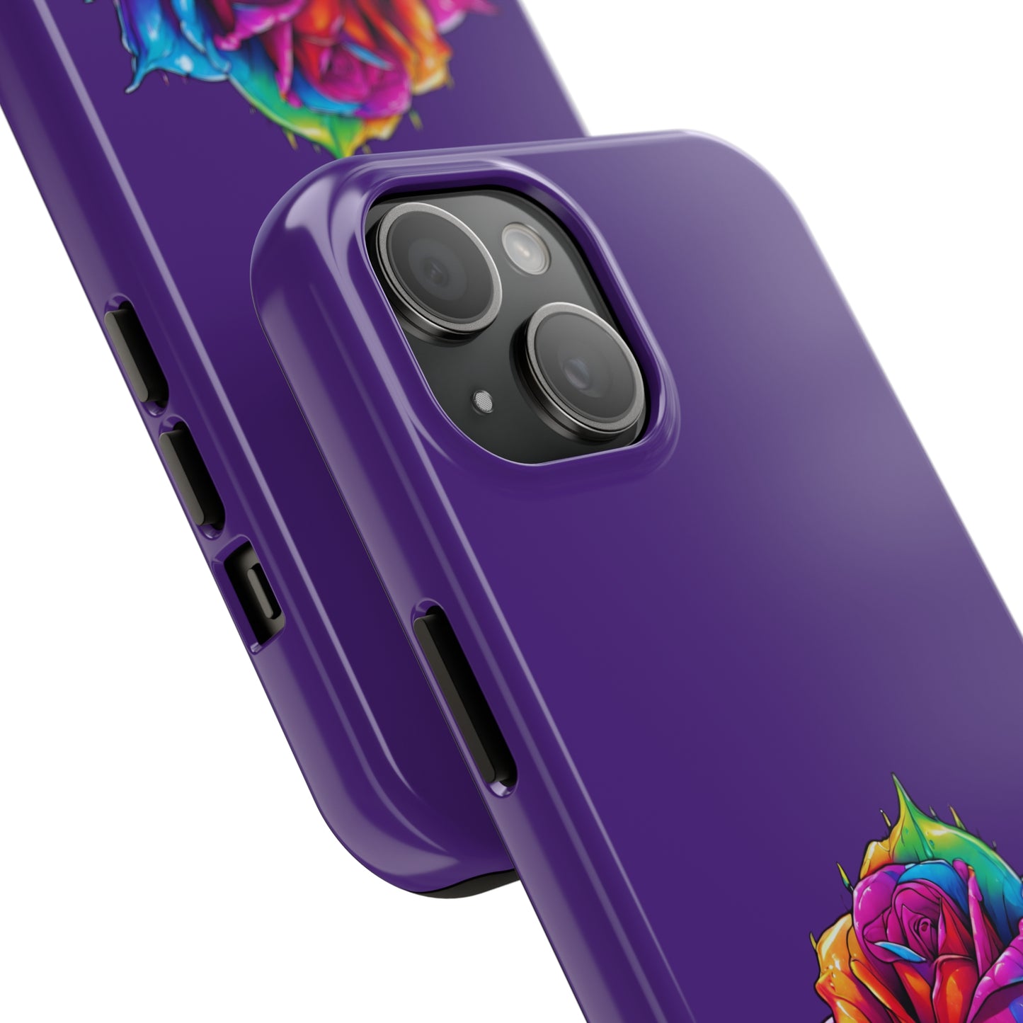 Rose Bleeding Colors on Purple Tough Phone Cases