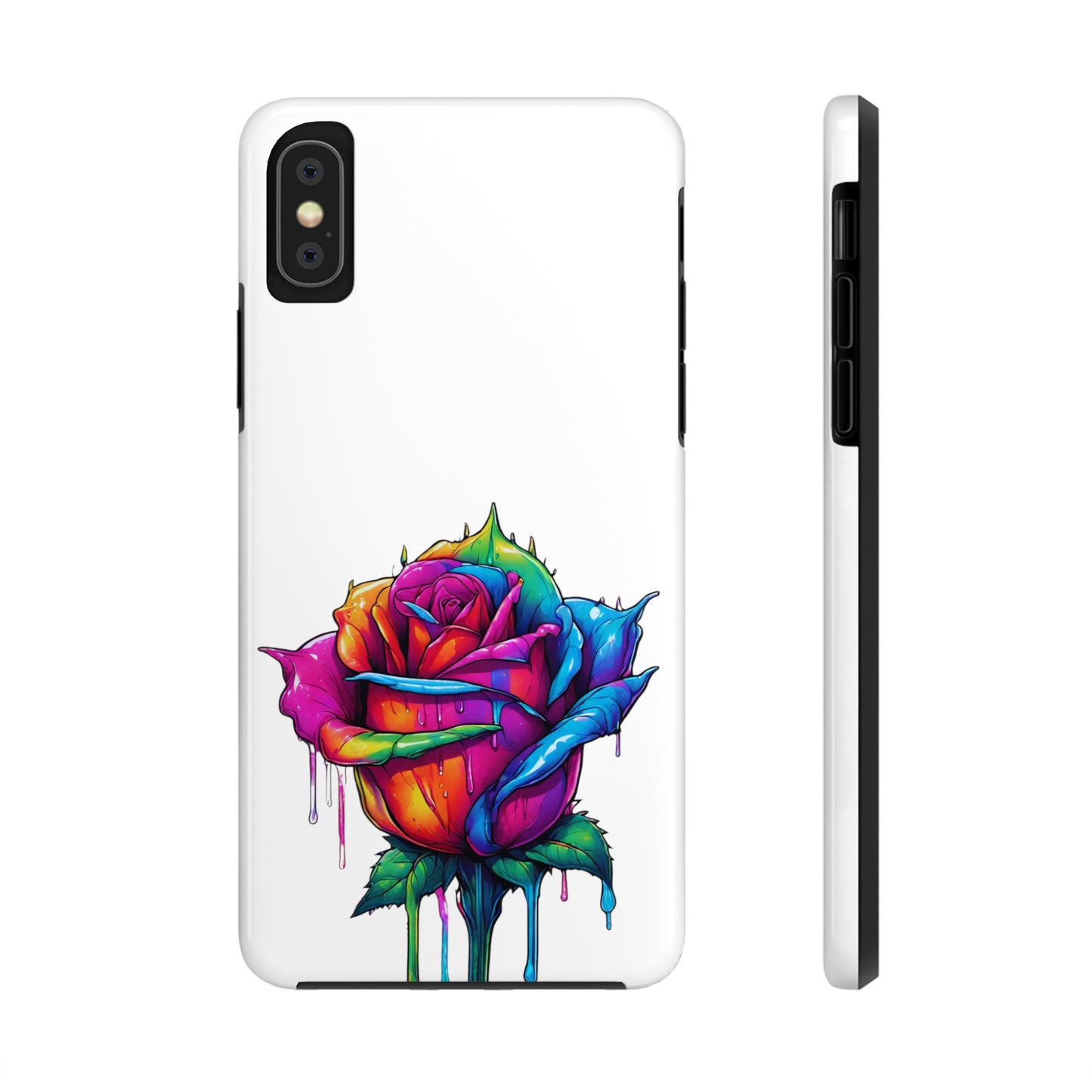 Rose Bleeding Colors On White Tough Phone Cases