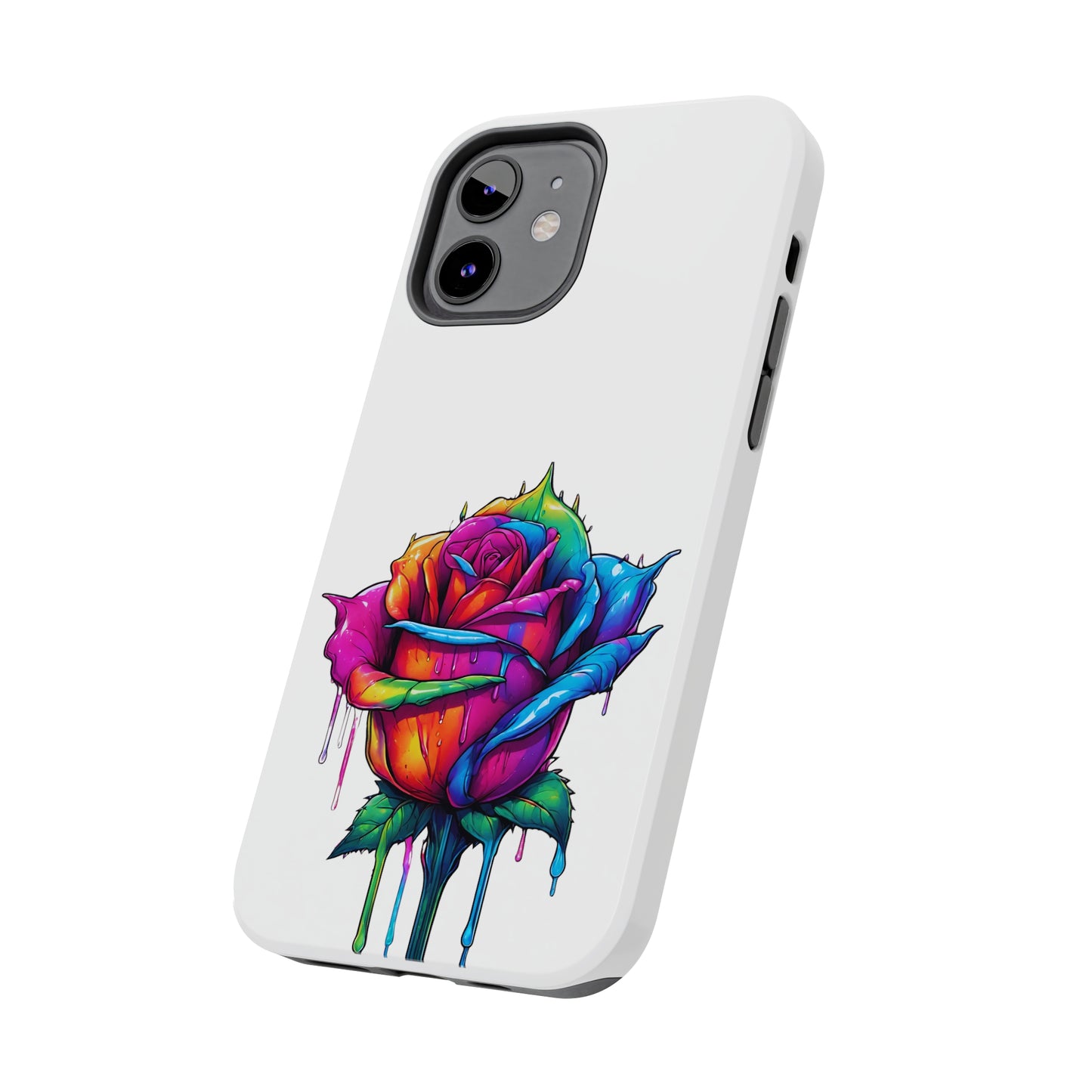 Rose Bleeding Colors On White Tough Phone Cases