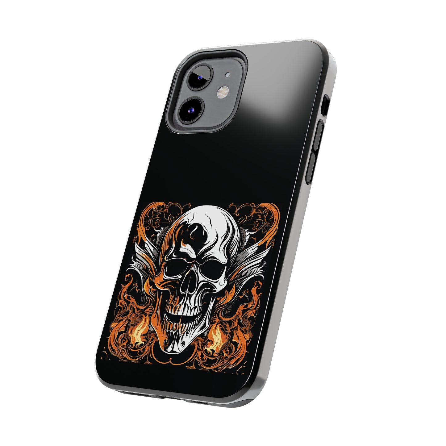 Flaming Skull Design Tough Phone Cases