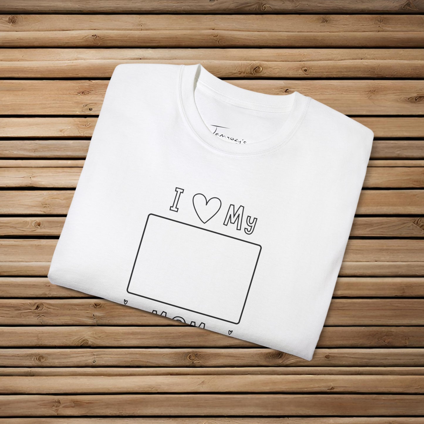 Color Me In & Draw "I Heart My Mom" Unisex Ultra Cotton Tee- Mother's Day/Birthday