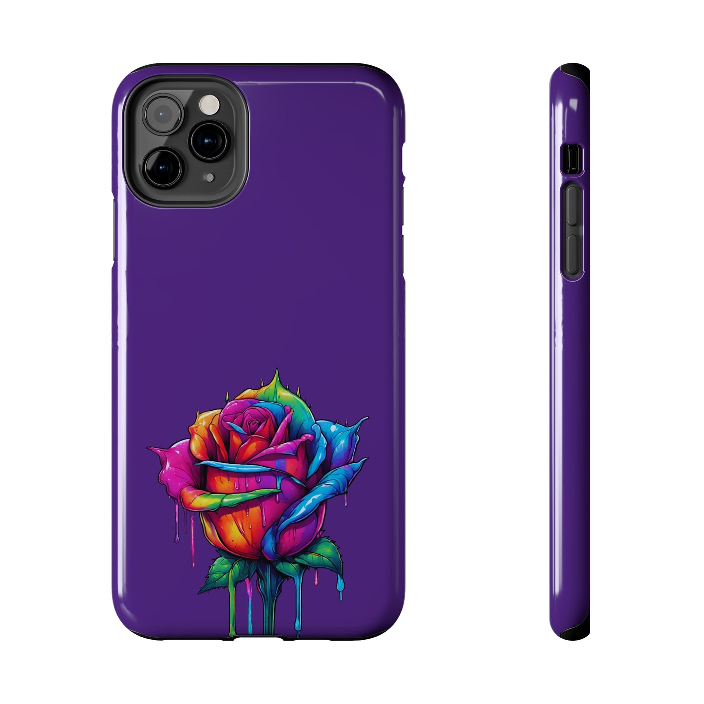Rose Bleeding Colors on Purple Tough Phone Cases