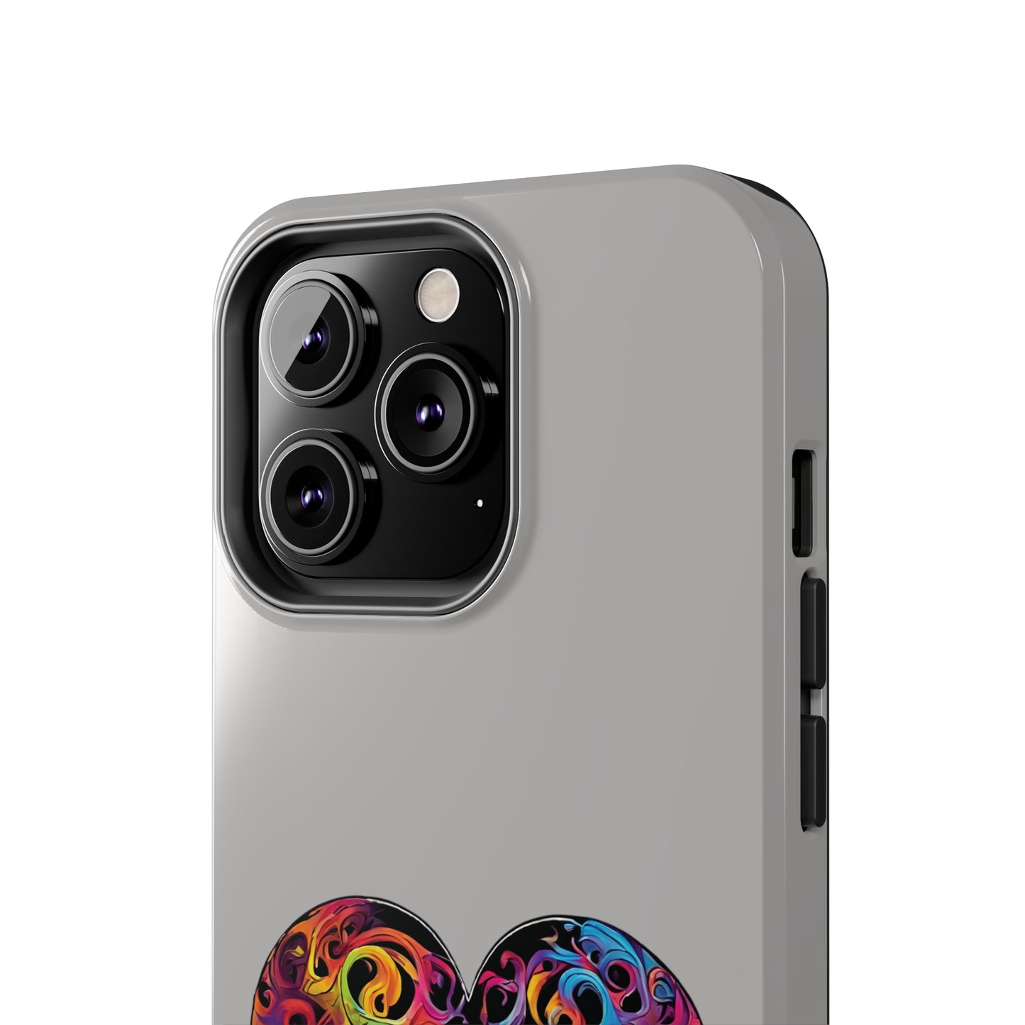 Colorful Heart Skull Tough Phone Cases