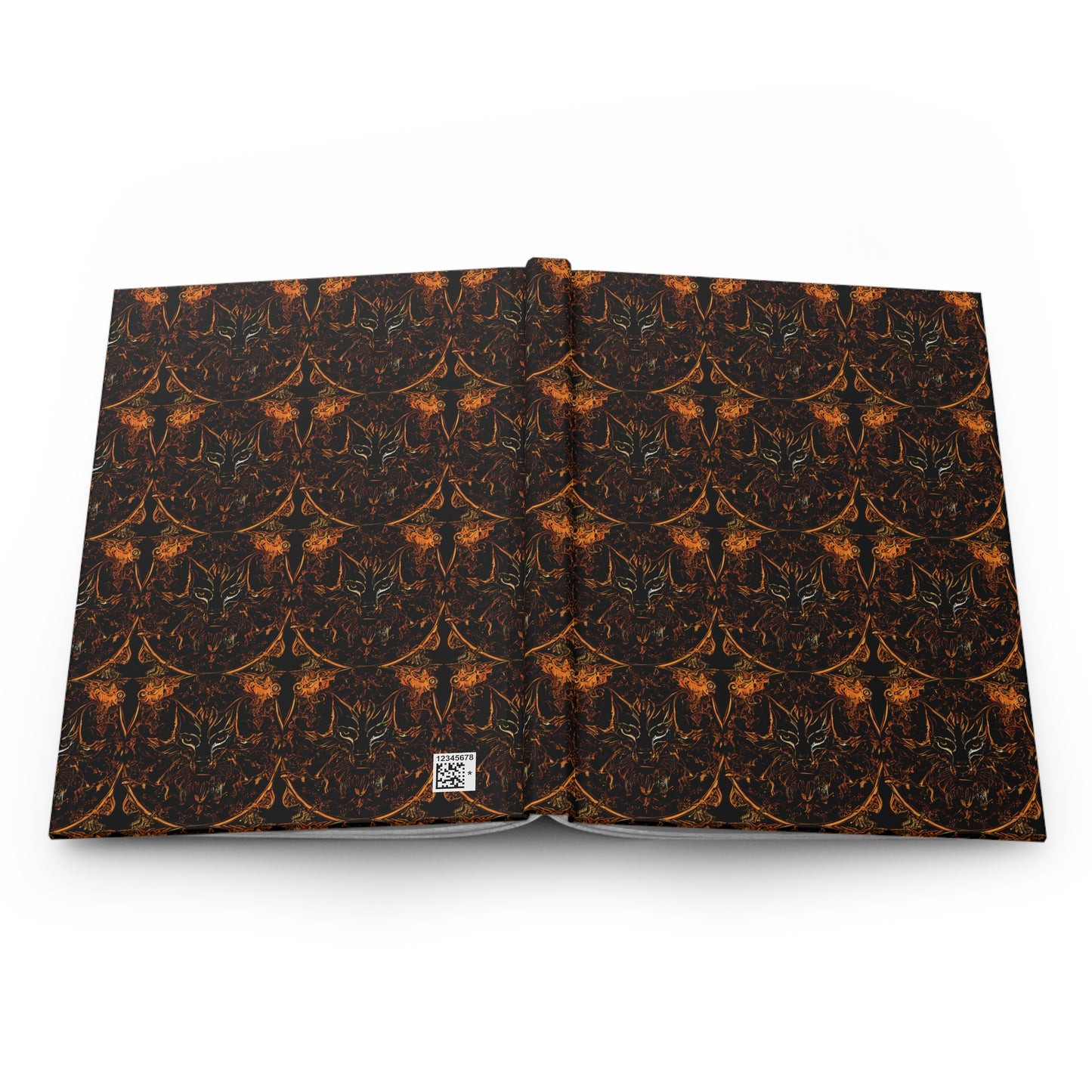 Tribal Wolf on Black Hardcover Journal Matte