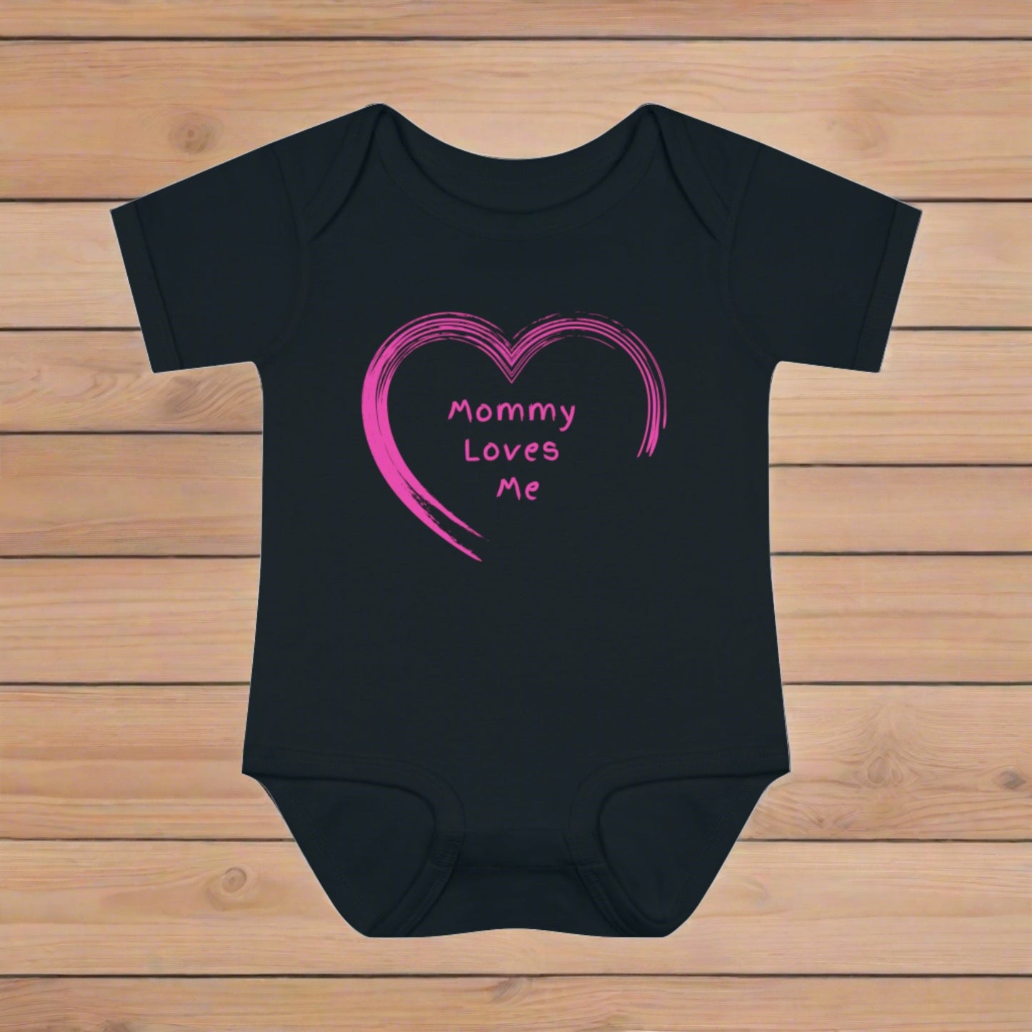 Pink "Mommy Loves Me" Infant Baby Rib Bodysuit