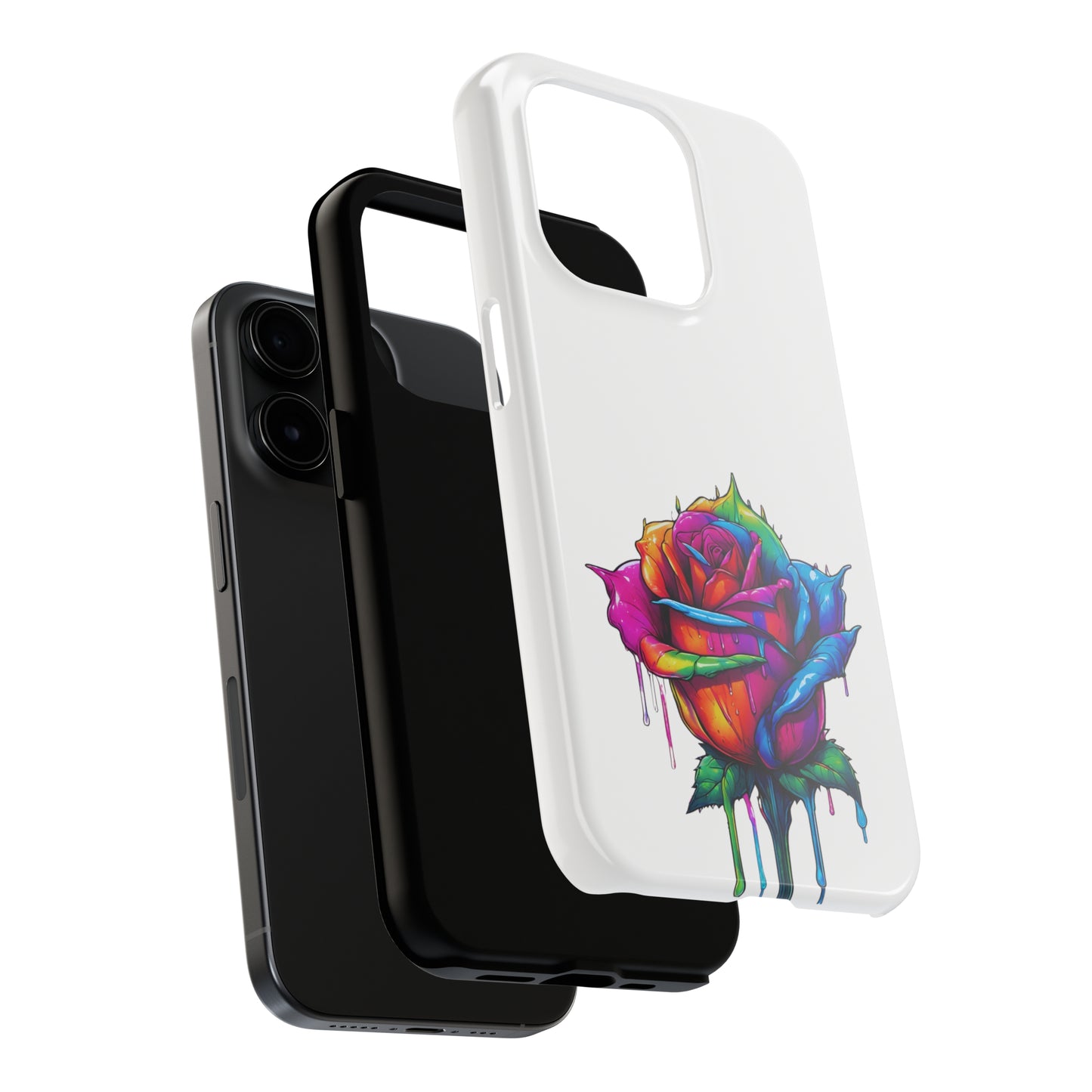 Rose Bleeding Colors On White Tough Phone Cases
