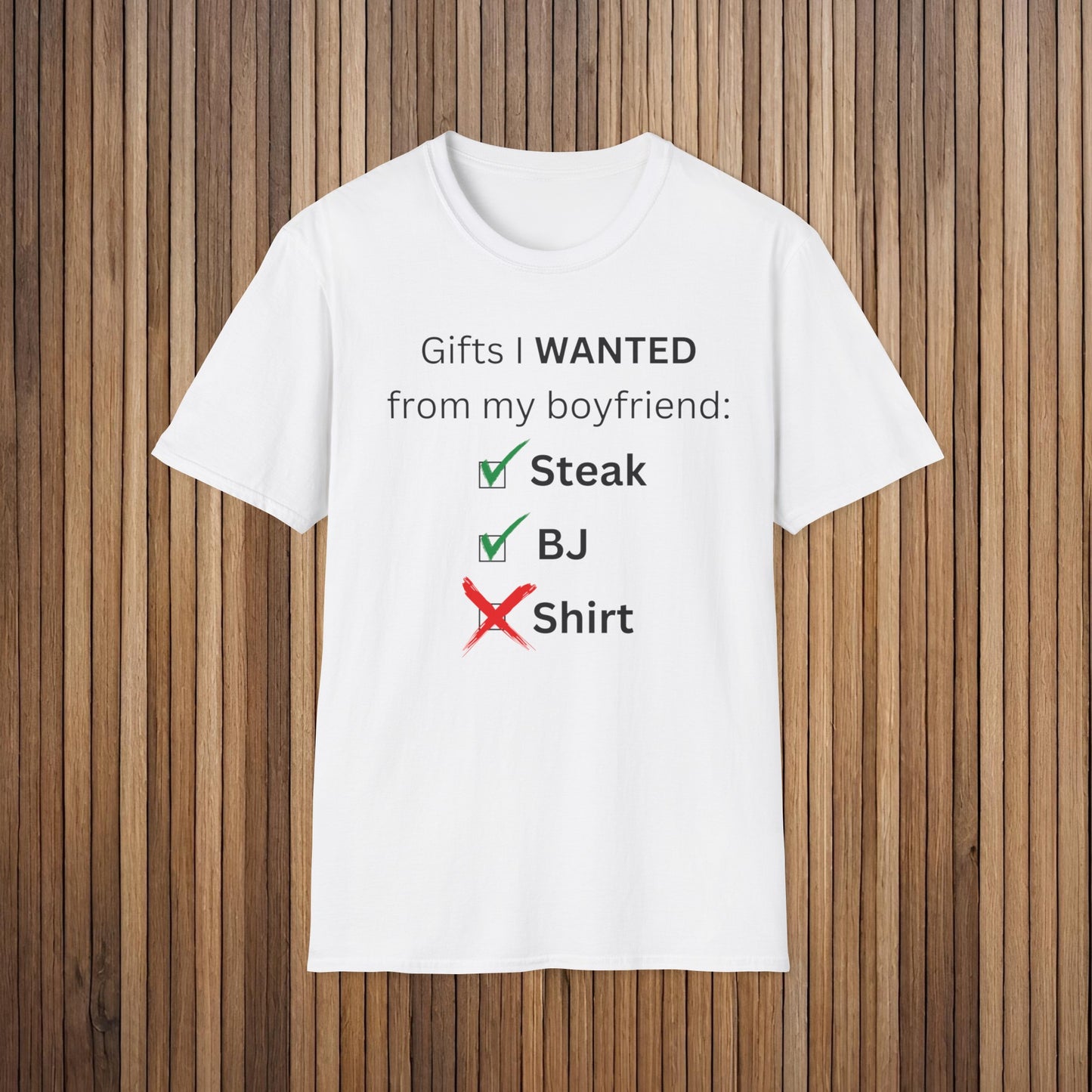 Gifts for Boyfriend Checklist from Him- Humor - Unisex Softstyle T-Shirt