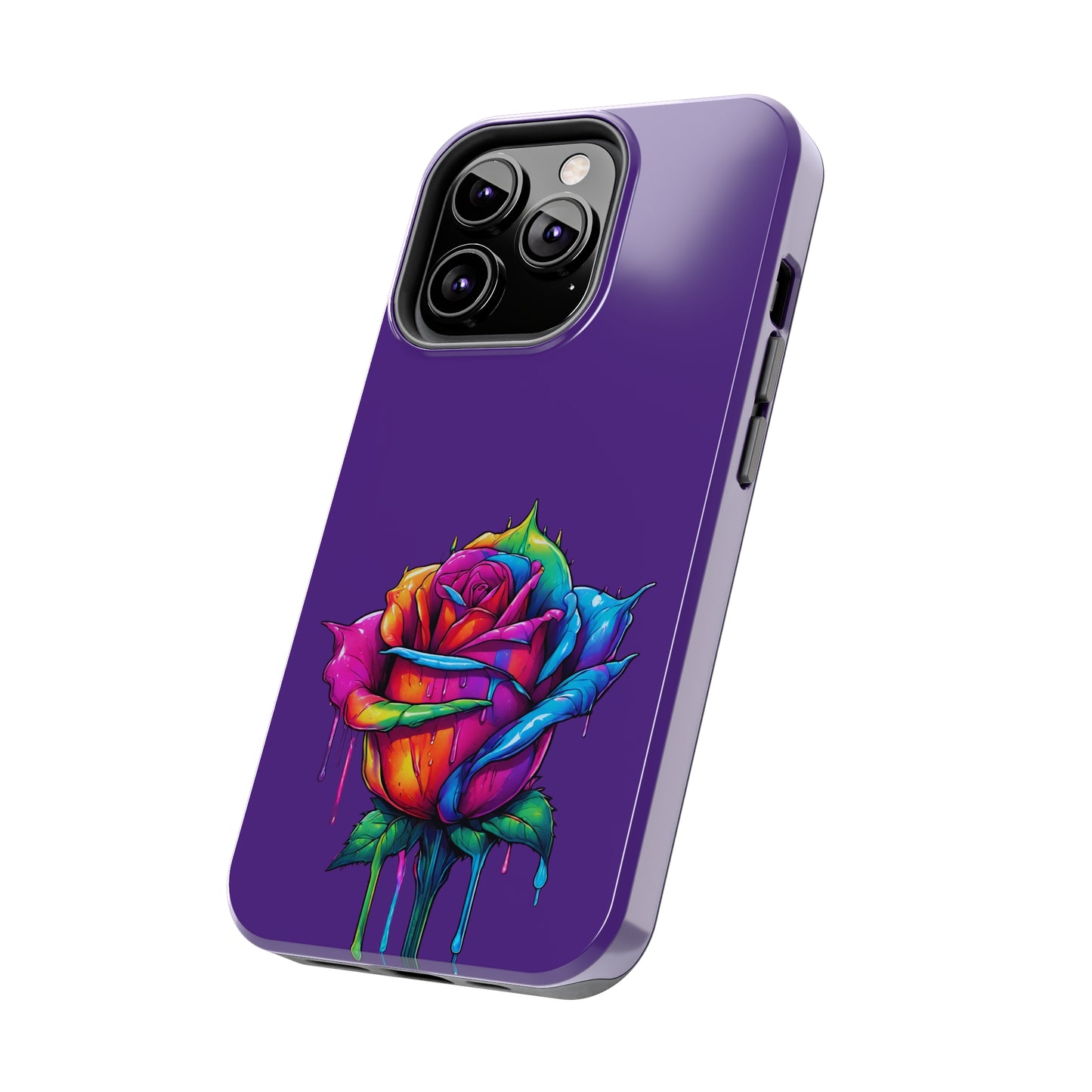 Rose Bleeding Colors on Purple Tough Phone Cases