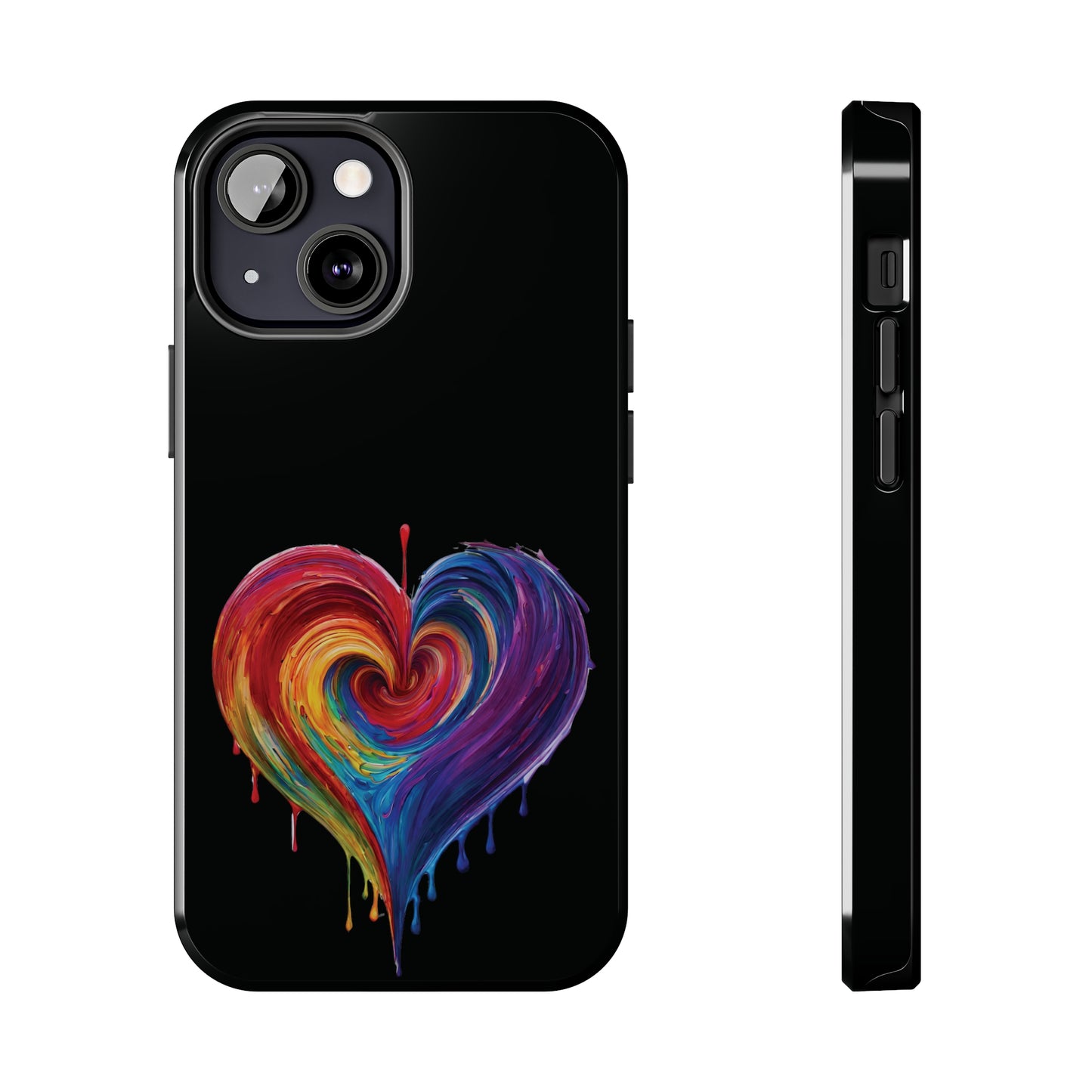Heart Bleeding Colors Design Tough Phone Cases