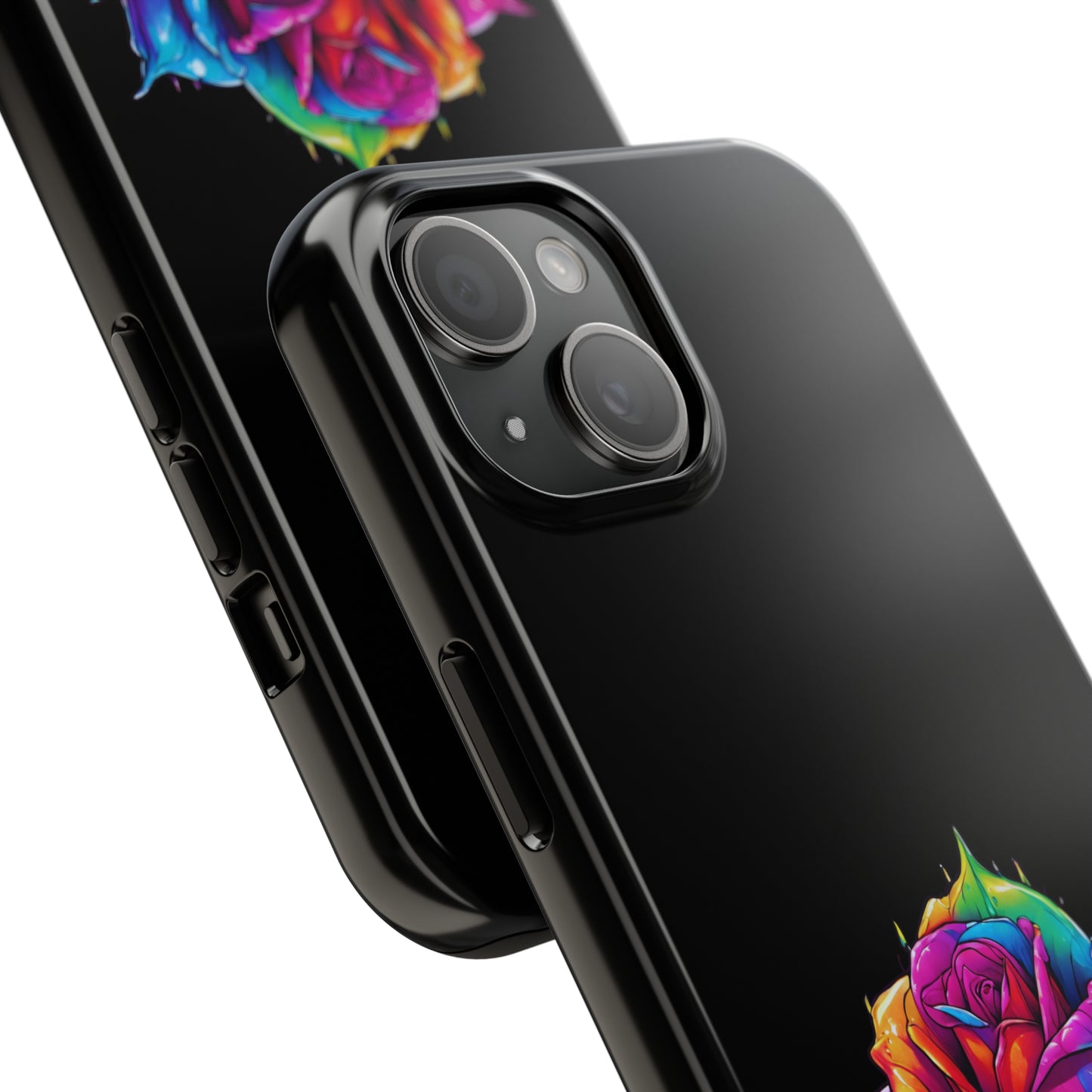 Rose Bleeding Colors on Black Tough Phone Cases