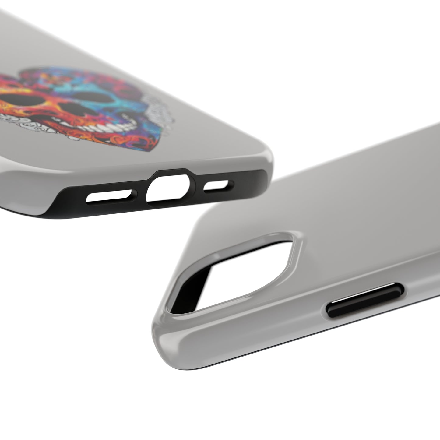 Colorful Heart Skull Tough Phone Cases