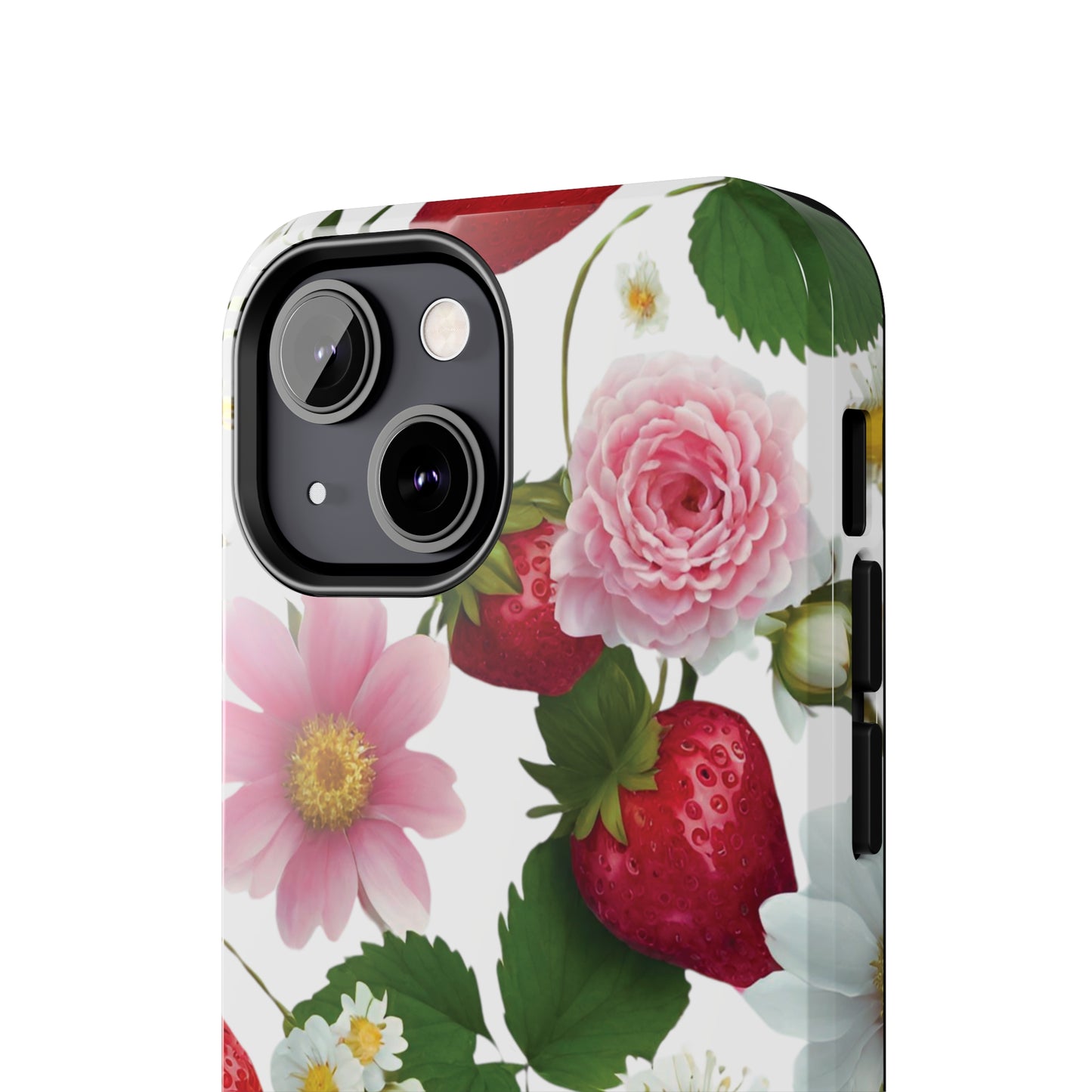 Floral Strawberries Design Tough Phone Cases