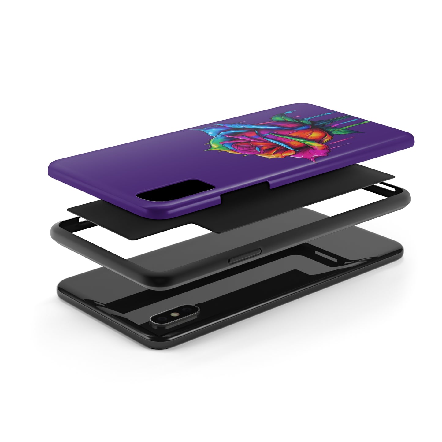 Rose Bleeding Colors on Purple Tough Phone Cases
