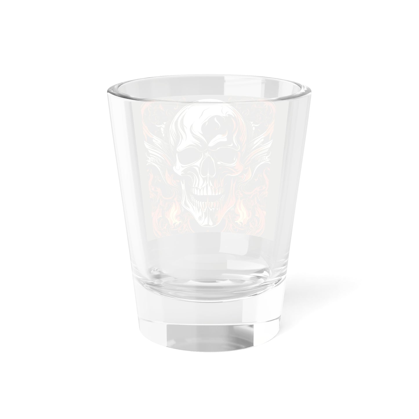 Flaming Skull Design Shot Glass, 1.5oz