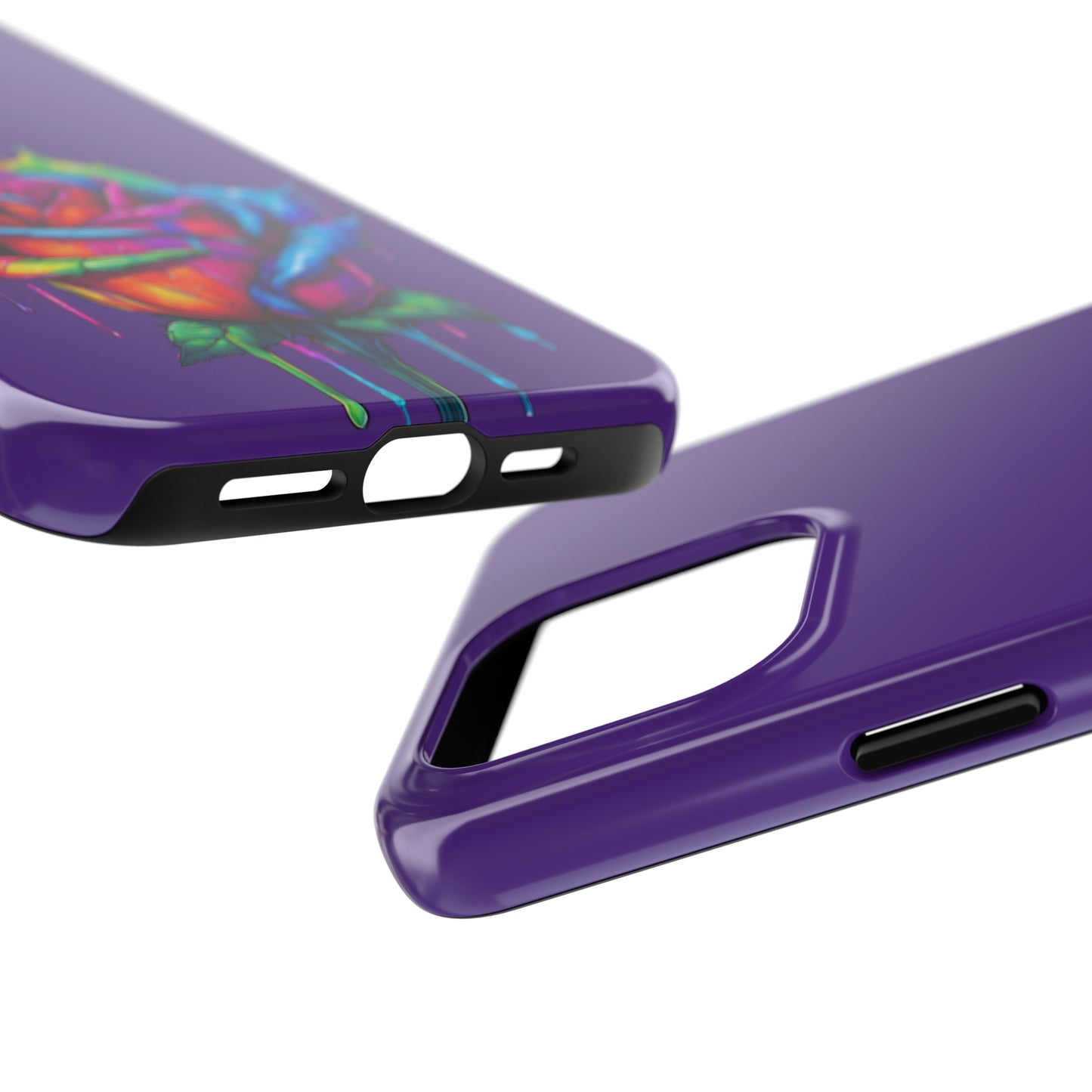Rose Bleeding Colors on Purple Tough Phone Cases