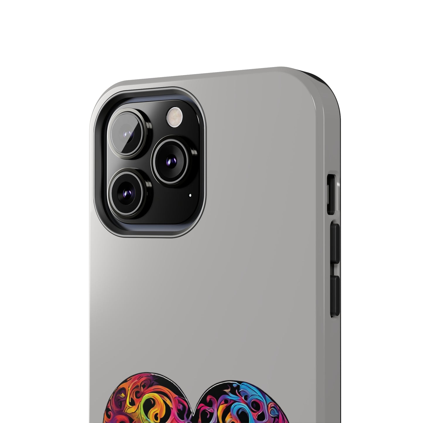 Colorful Heart Skull Tough Phone Cases