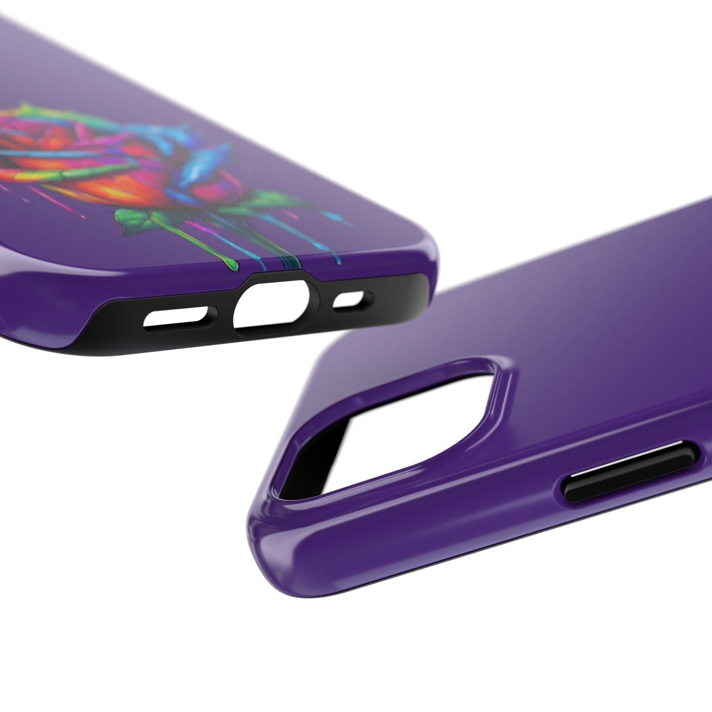 Rose Bleeding Colors on Purple Tough Phone Cases