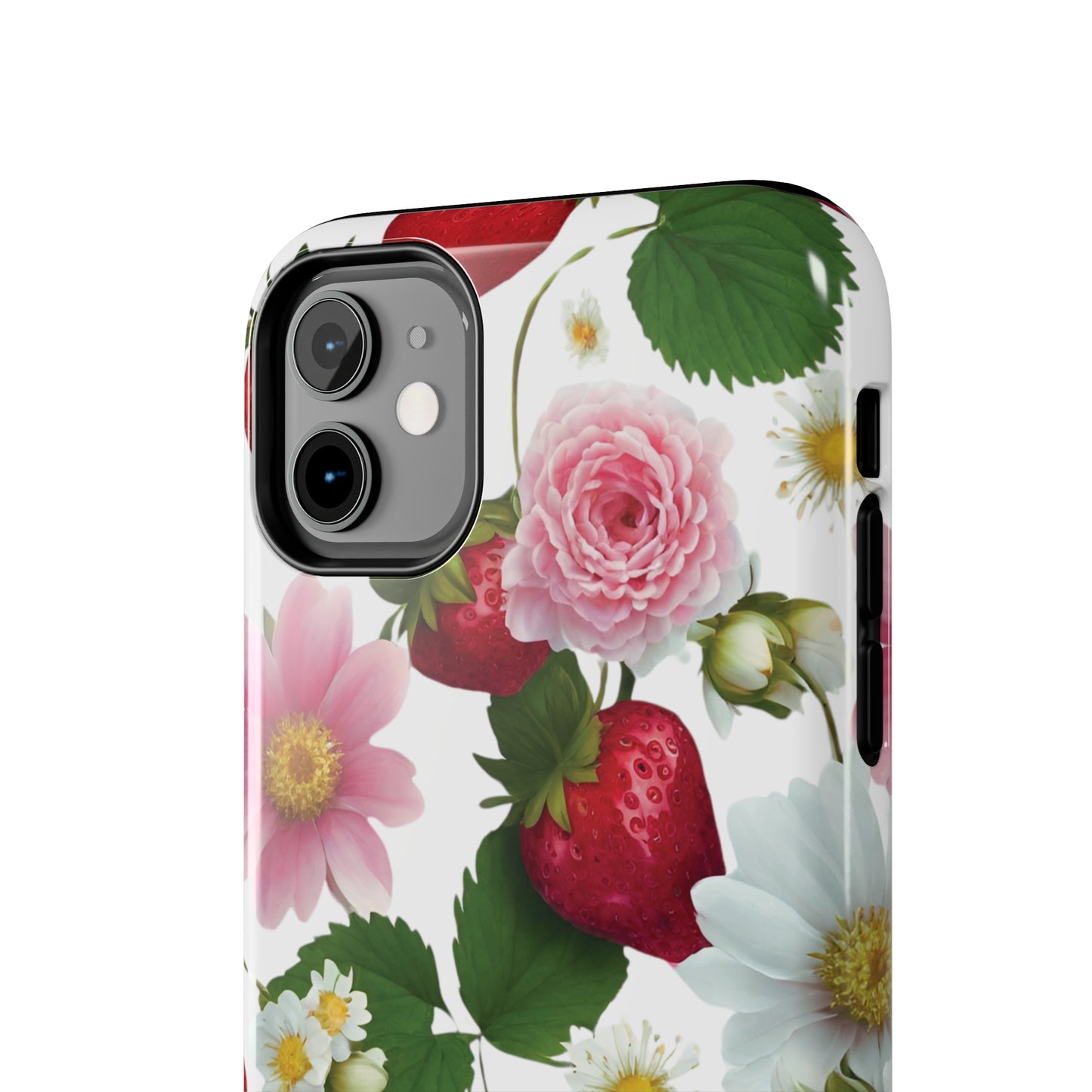 Floral Strawberries Design Tough Phone Cases