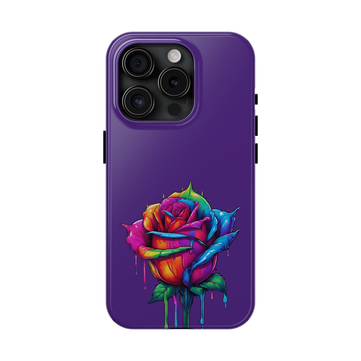 Rose Bleeding Colors on Purple Tough Phone Cases