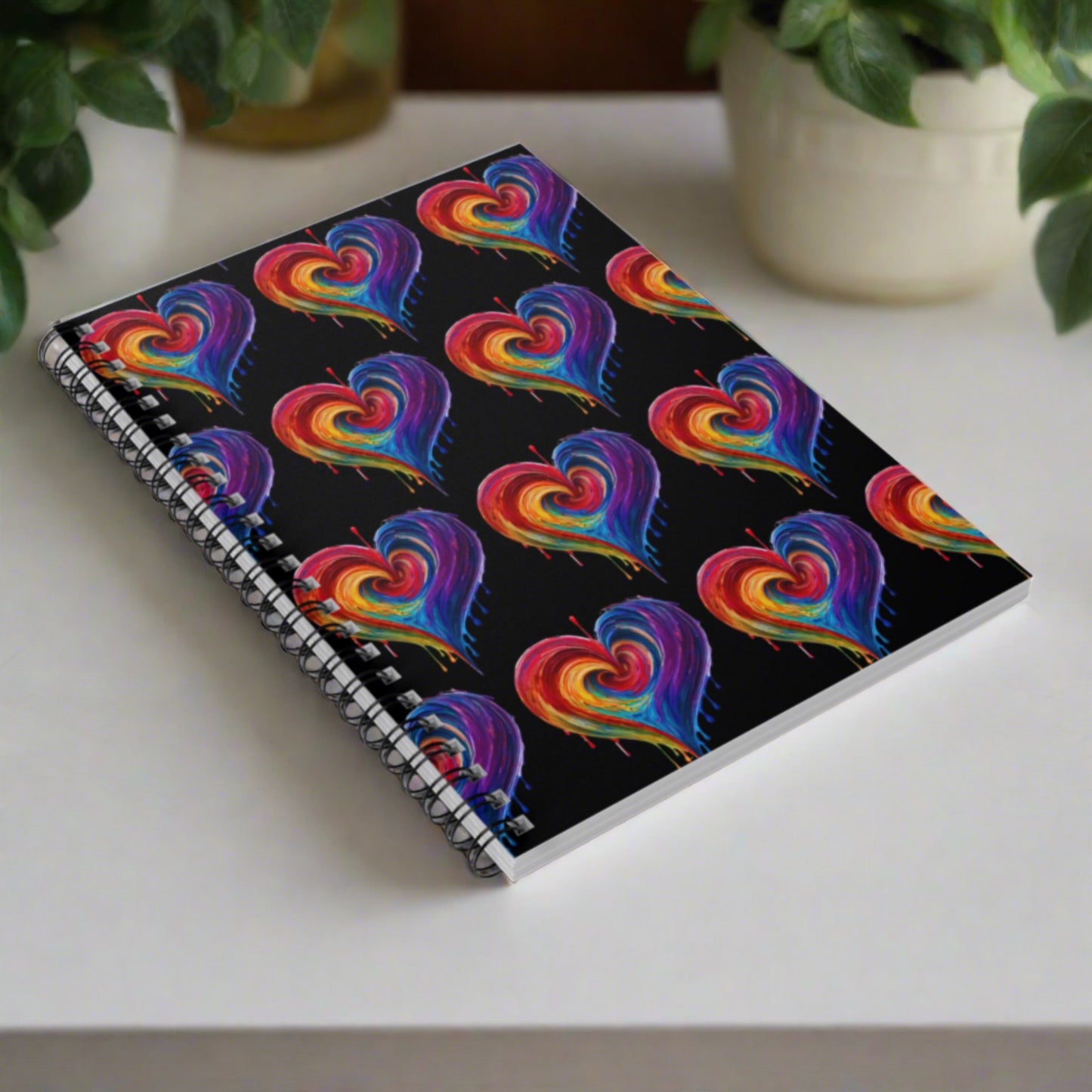 Heart Bleeding Colors Design Spiral Notebook - Ruled Lines Rainbow