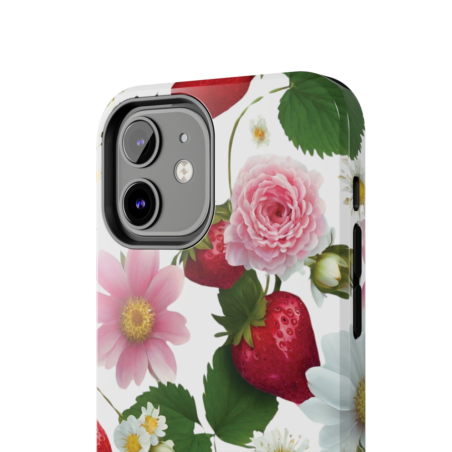 Floral Strawberries Design Tough Phone Cases