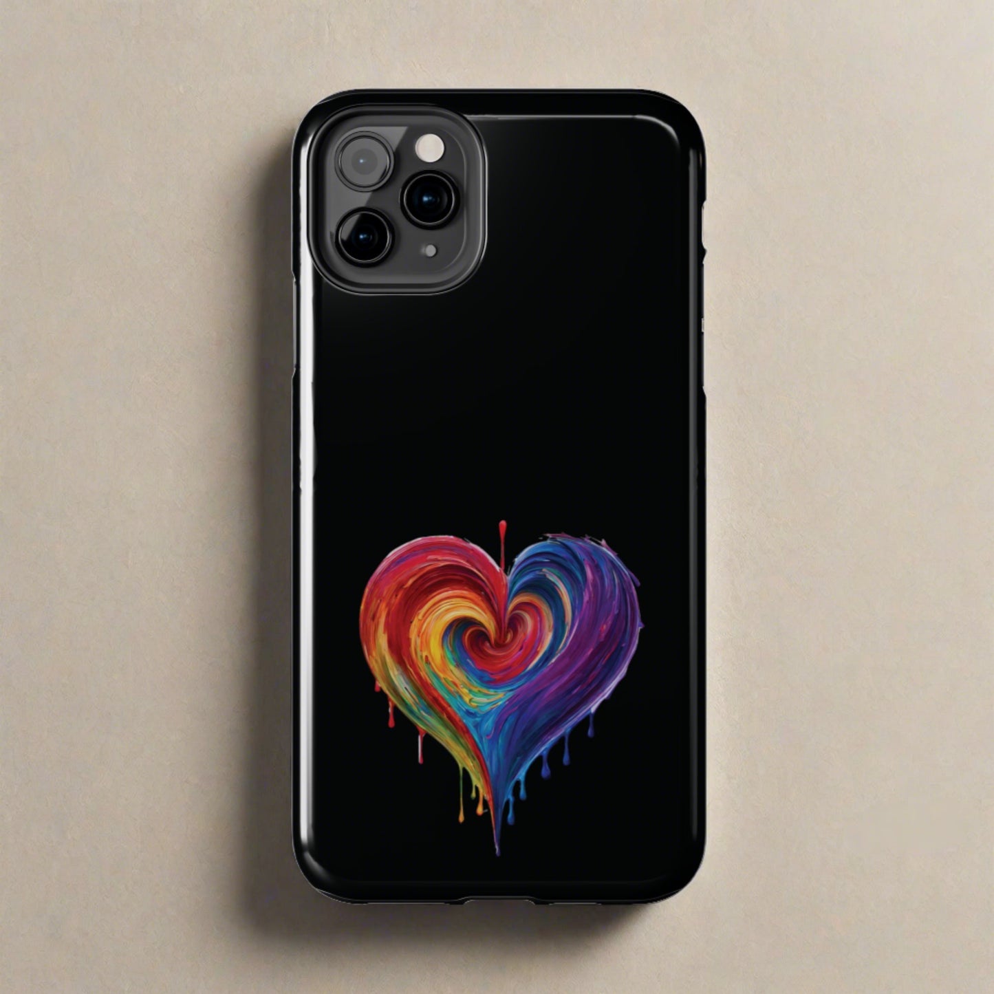 Heart Bleeding Colors Design Tough Phone Cases