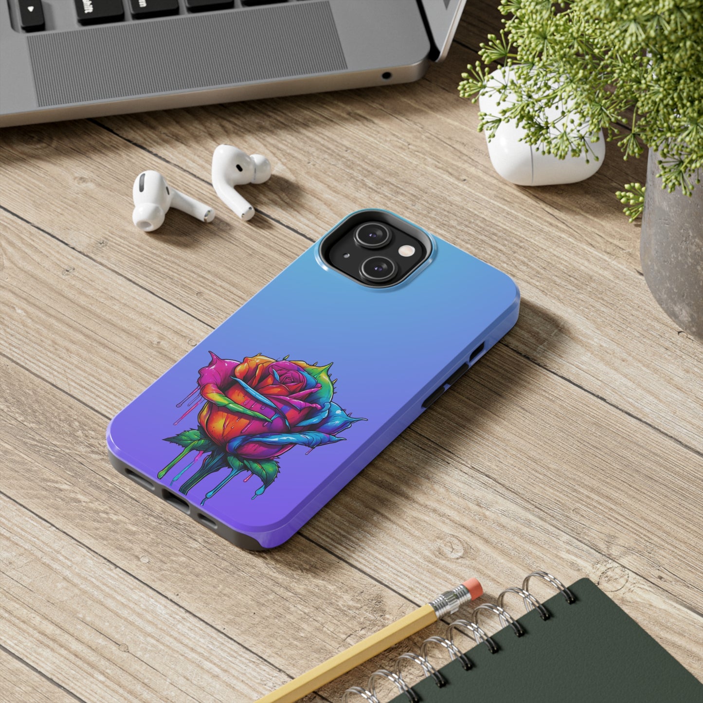 Rose Bleeding Colors Tough Phone Cases