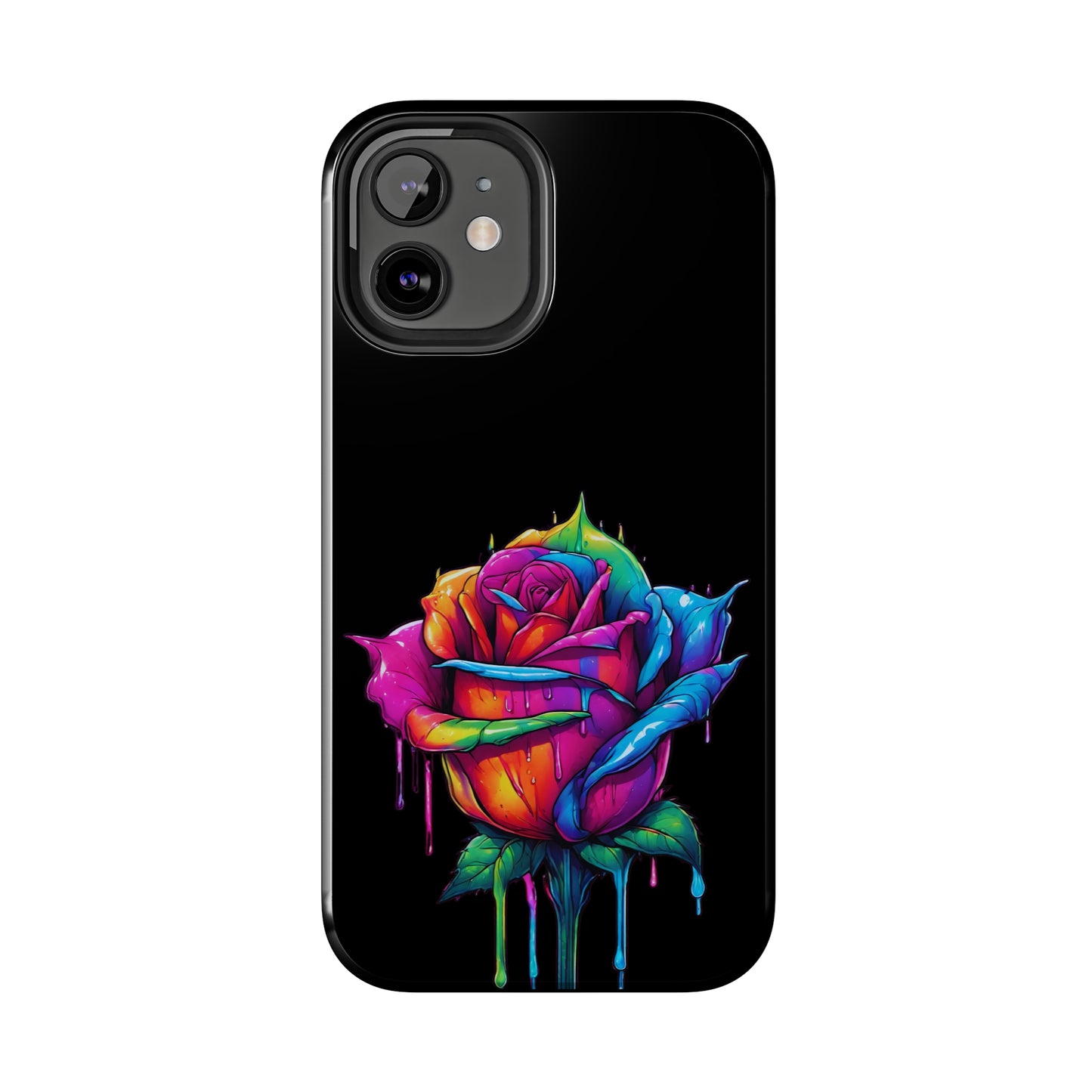 Rose Bleeding Colors on Black Tough Phone Cases