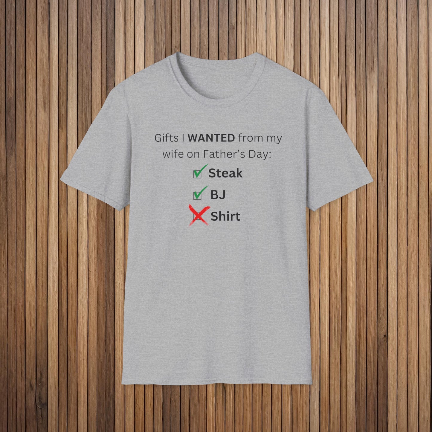Humorous Father's Day Unisex Softstyle T-Shirt- Checklist