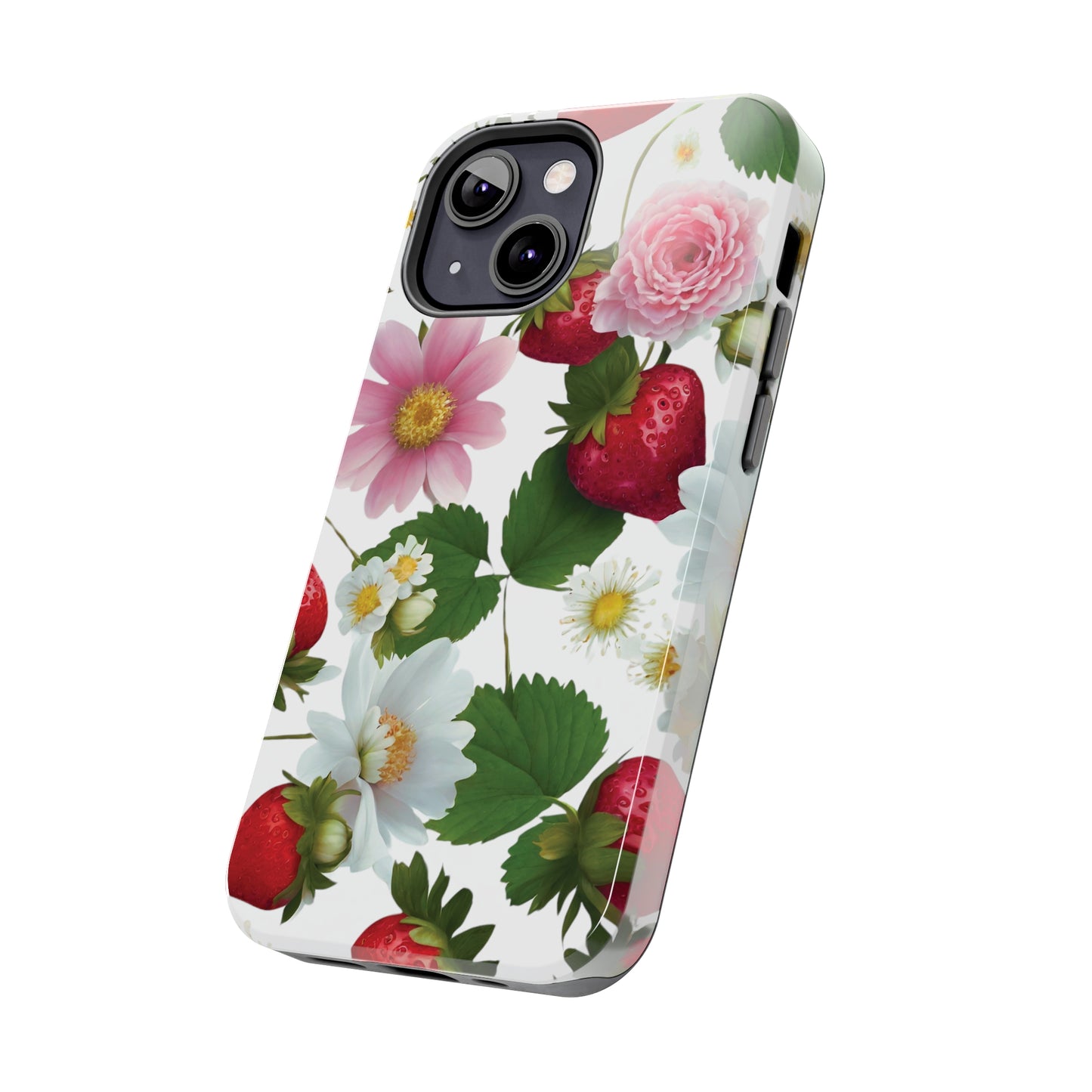 Floral Strawberries Design Tough Phone Cases