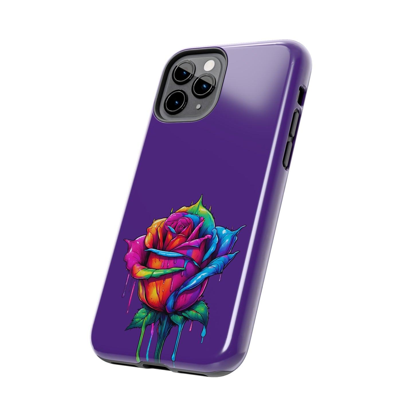 Rose Bleeding Colors on Purple Tough Phone Cases