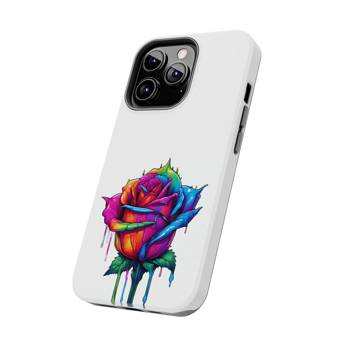 Rose Bleeding Colors On White Tough Phone Cases