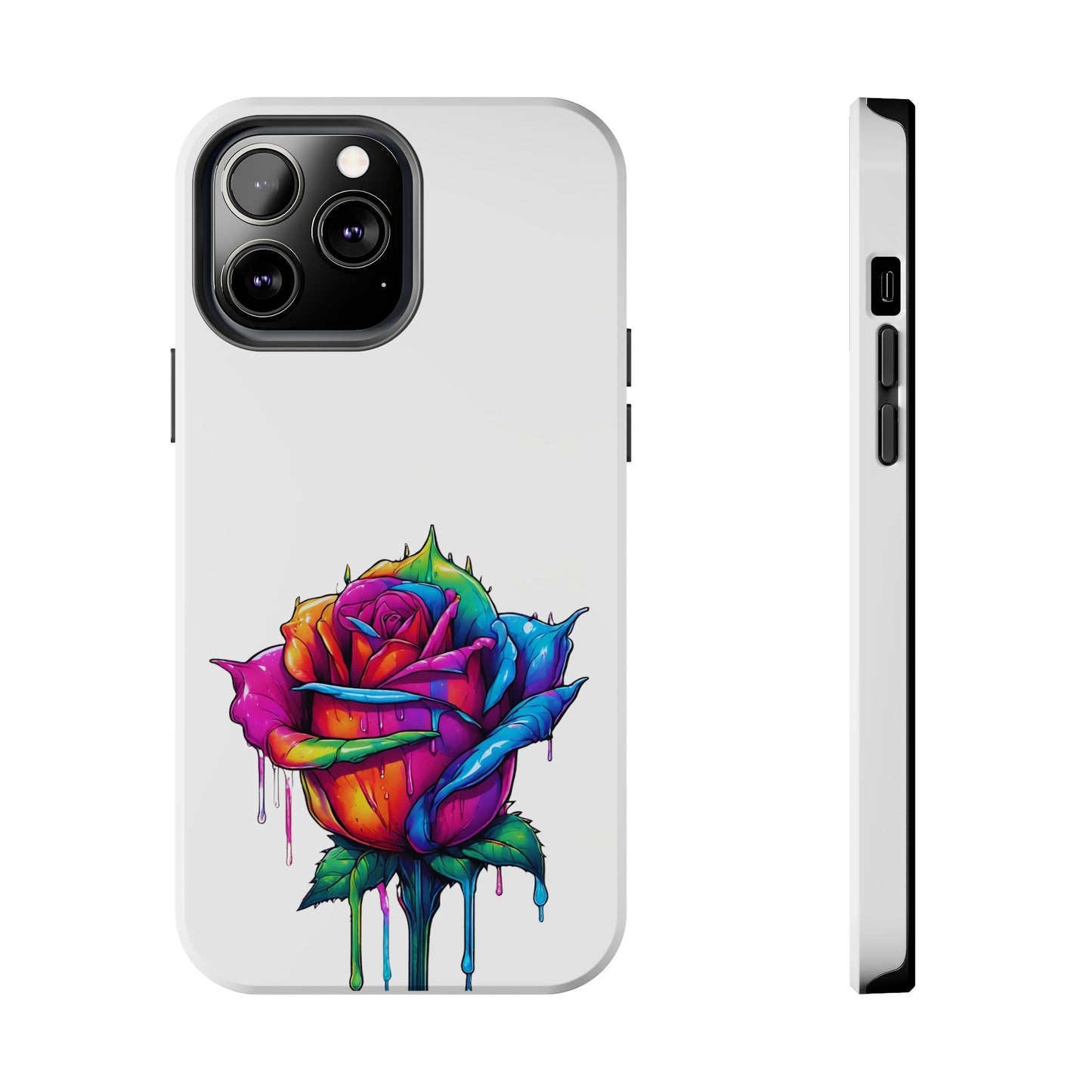 Rose Bleeding Colors On White Tough Phone Cases
