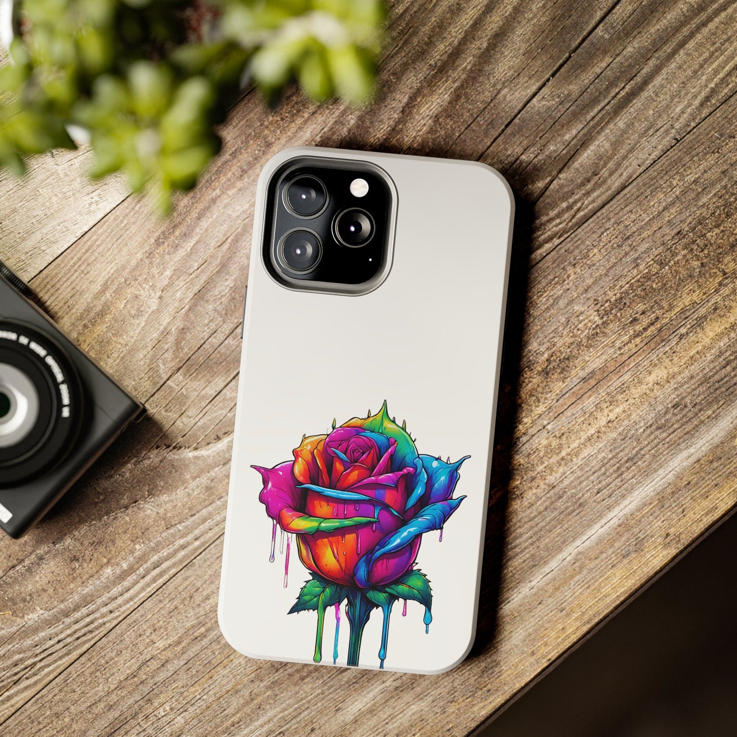 Rose Bleeding Colors On White Tough Phone Cases
