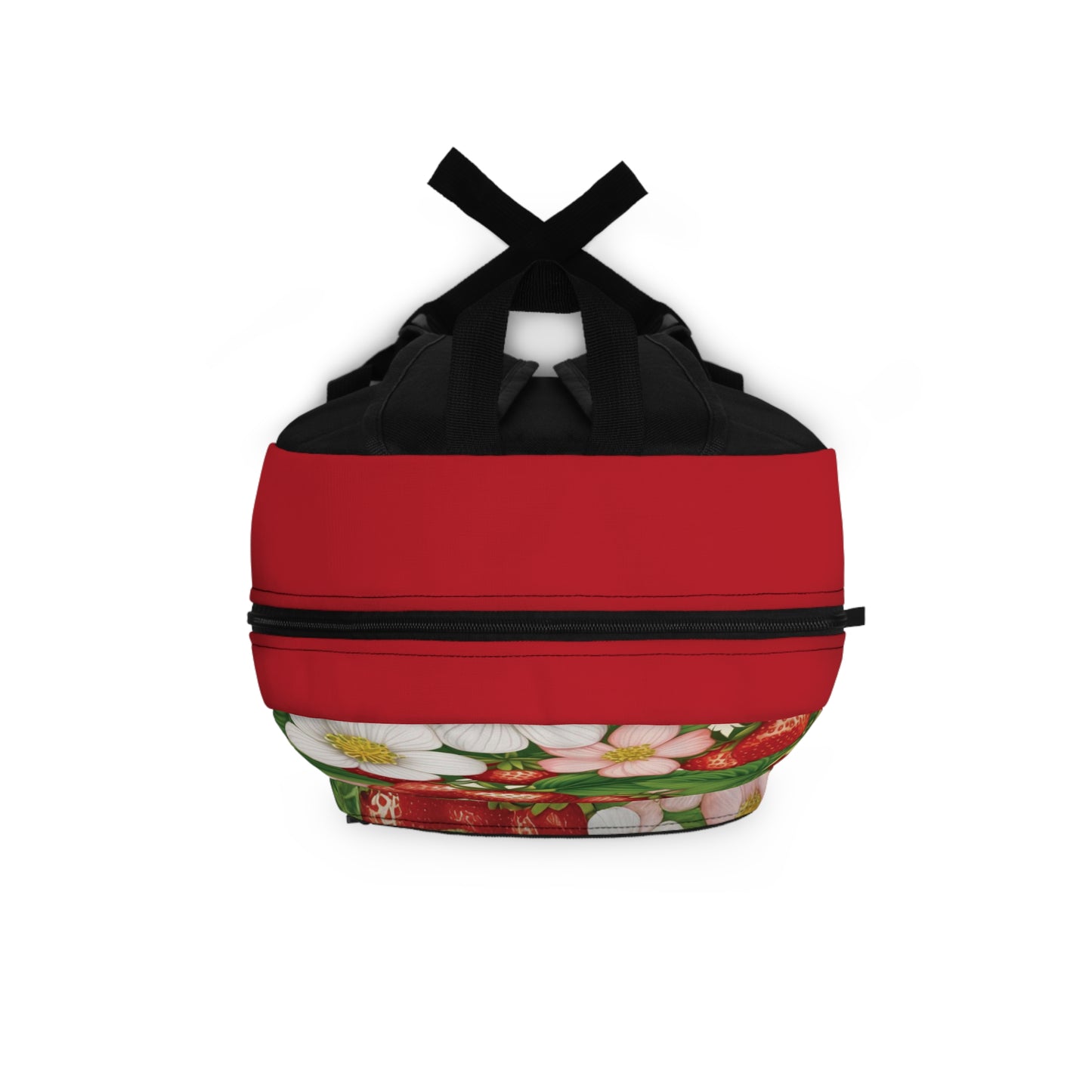 Dark Red Backpack with Strawberry Dreams Design