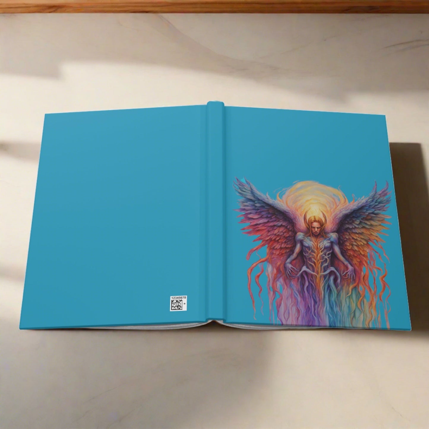 Angel on Turquoise Hardcover Journal Matte