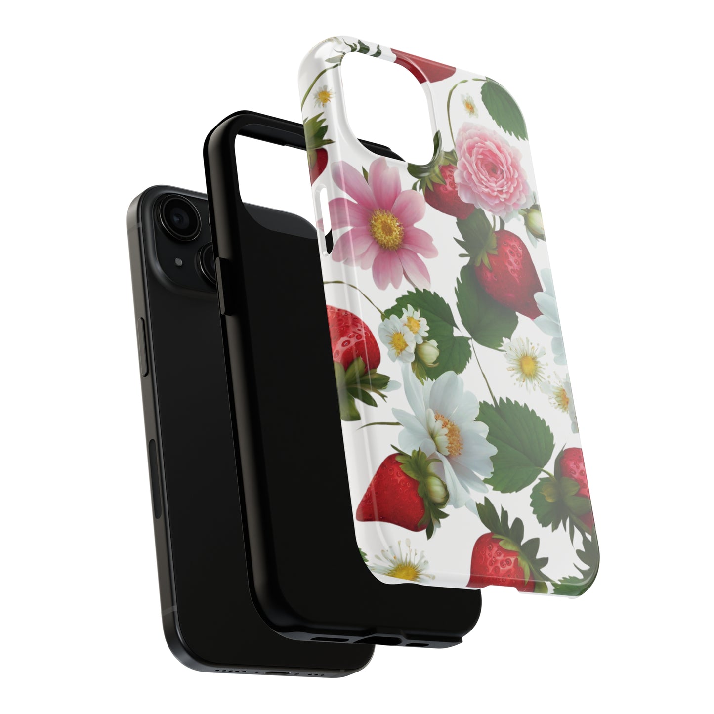 Floral Strawberries Design Tough Phone Cases