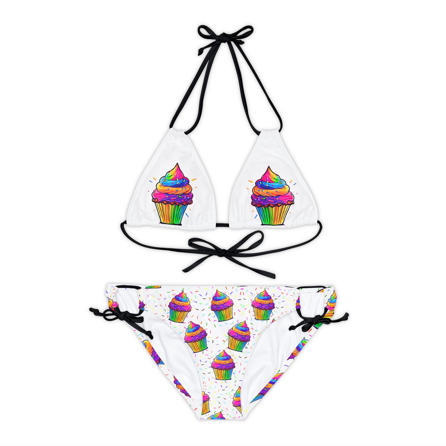 Neon Cupcake Strappy Bikini Set