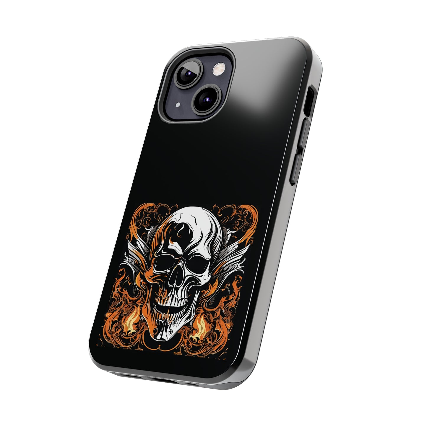 Flaming Skull Design Tough Phone Cases